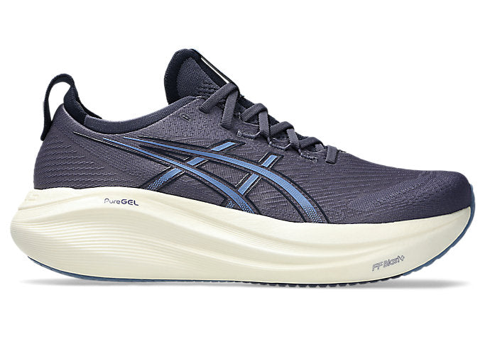 ASICS Men's Gel-Nimbus 27 Running Shoes - Indigo Fog/Denim Blue - Size 9.5 2E Wide - Cushioned Road Running & Gym Workout Shoes for Men