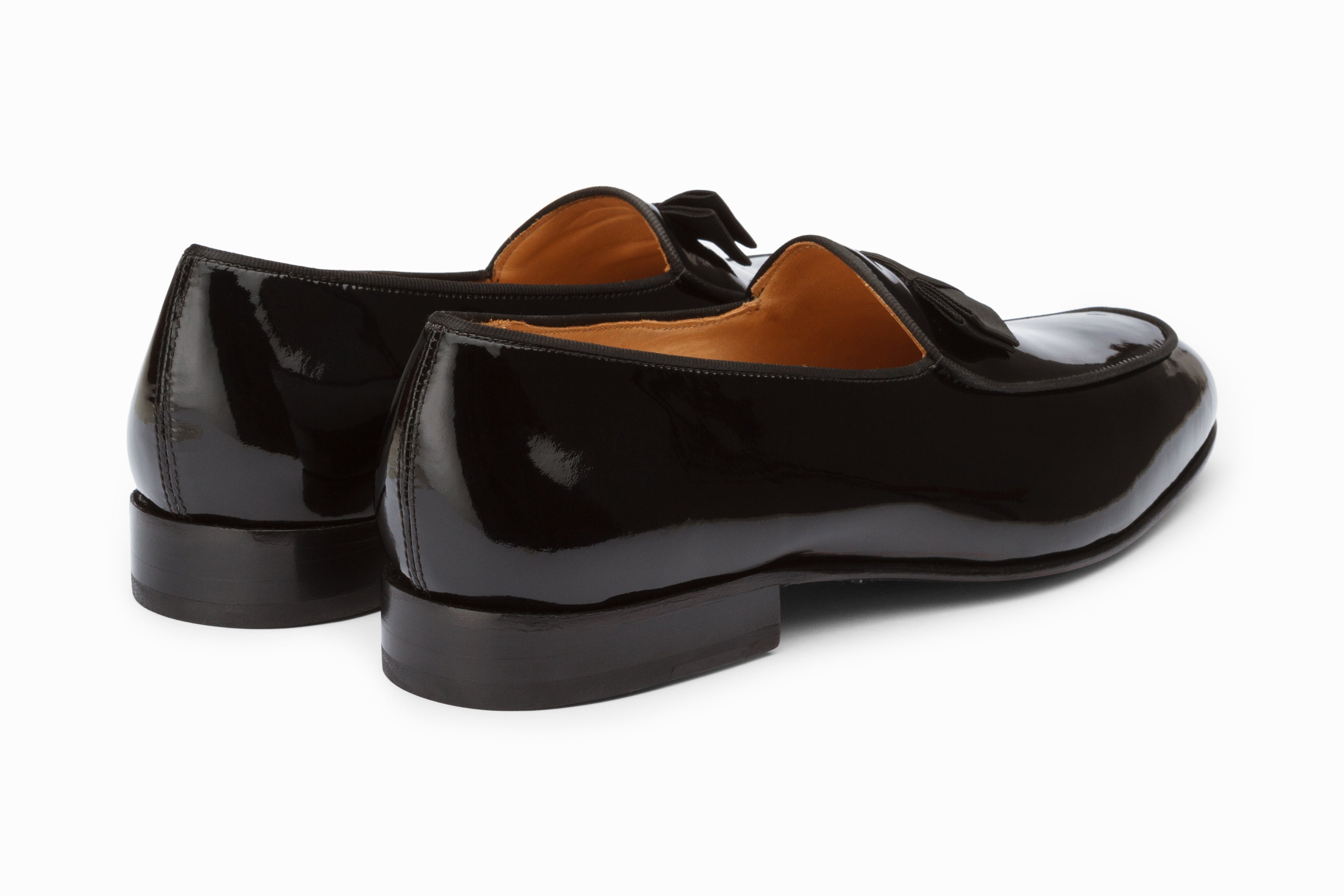 Elegant Black Patent Leather Formal Pumps with Grosgrain Bow - Perfect for Weddings, Office Wear & Evening Events