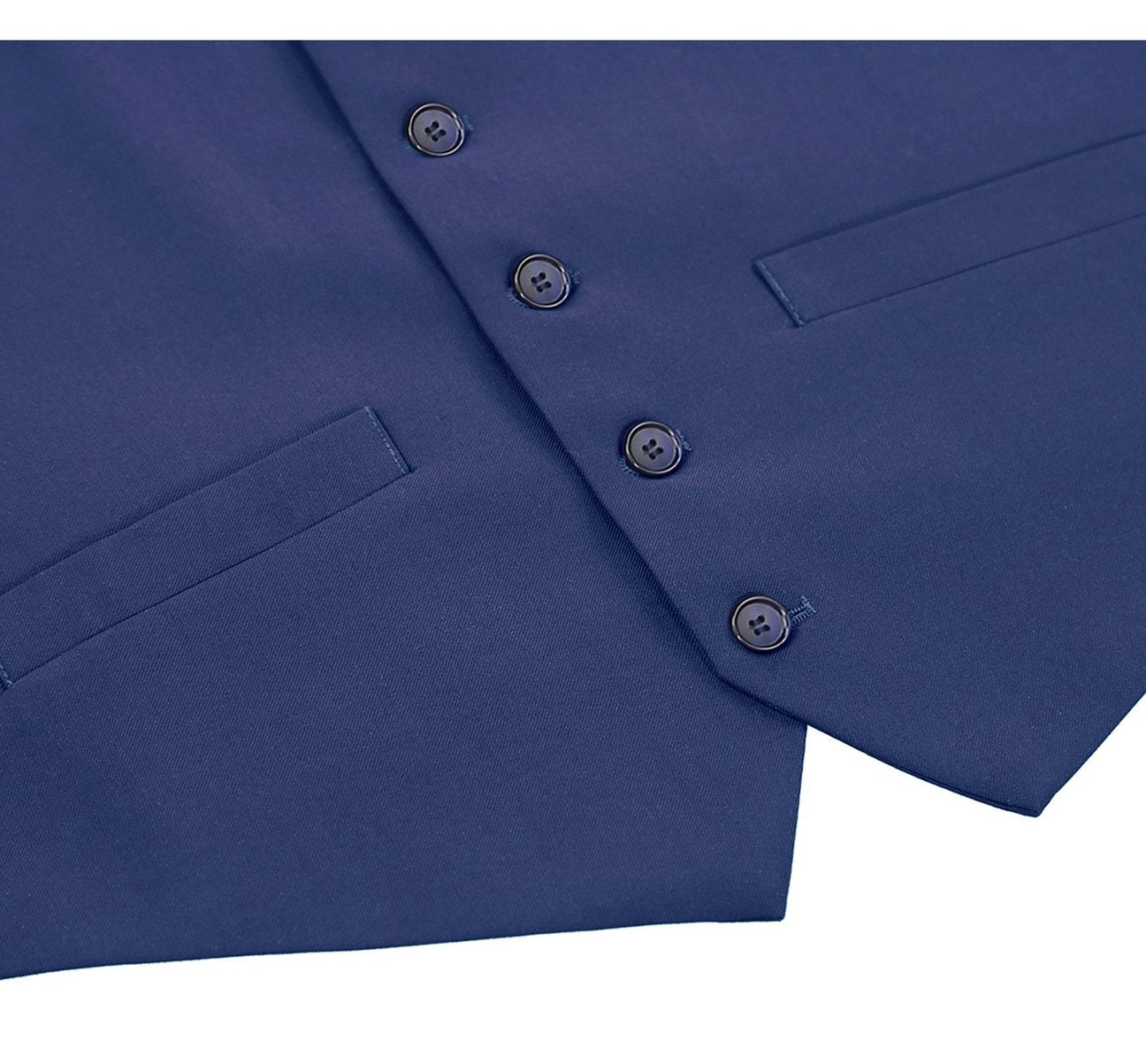 Alessandro Vitello by Renoir Royal Blue Business Suit Vest - Regular Fit Waistcoat for Men - Premium Dress Suit Vest for Formal Occasions, Weddings & Office Wear