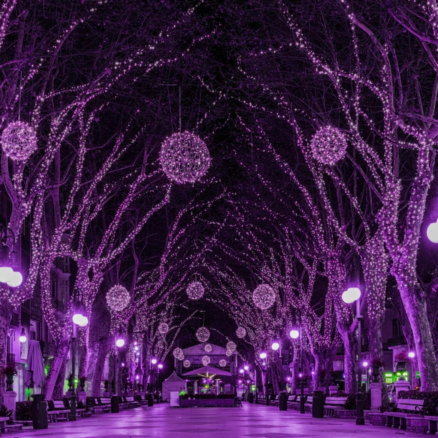 Minetom 200 LED Purple String Lights - 66Ft for Halloween, Christmas & Garden Decor