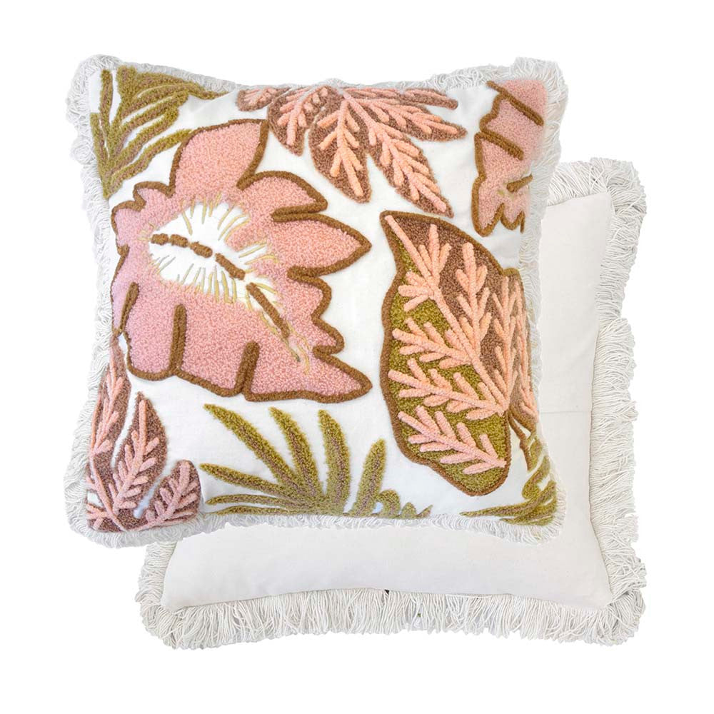 Flores Sunset Square Filled Cushion - Decorative Throw Pillow for Sofa, Bed & Home Decor - Soft Comfortable Square Pillow Cover for Living Room, Bedroom & Outdoor Use