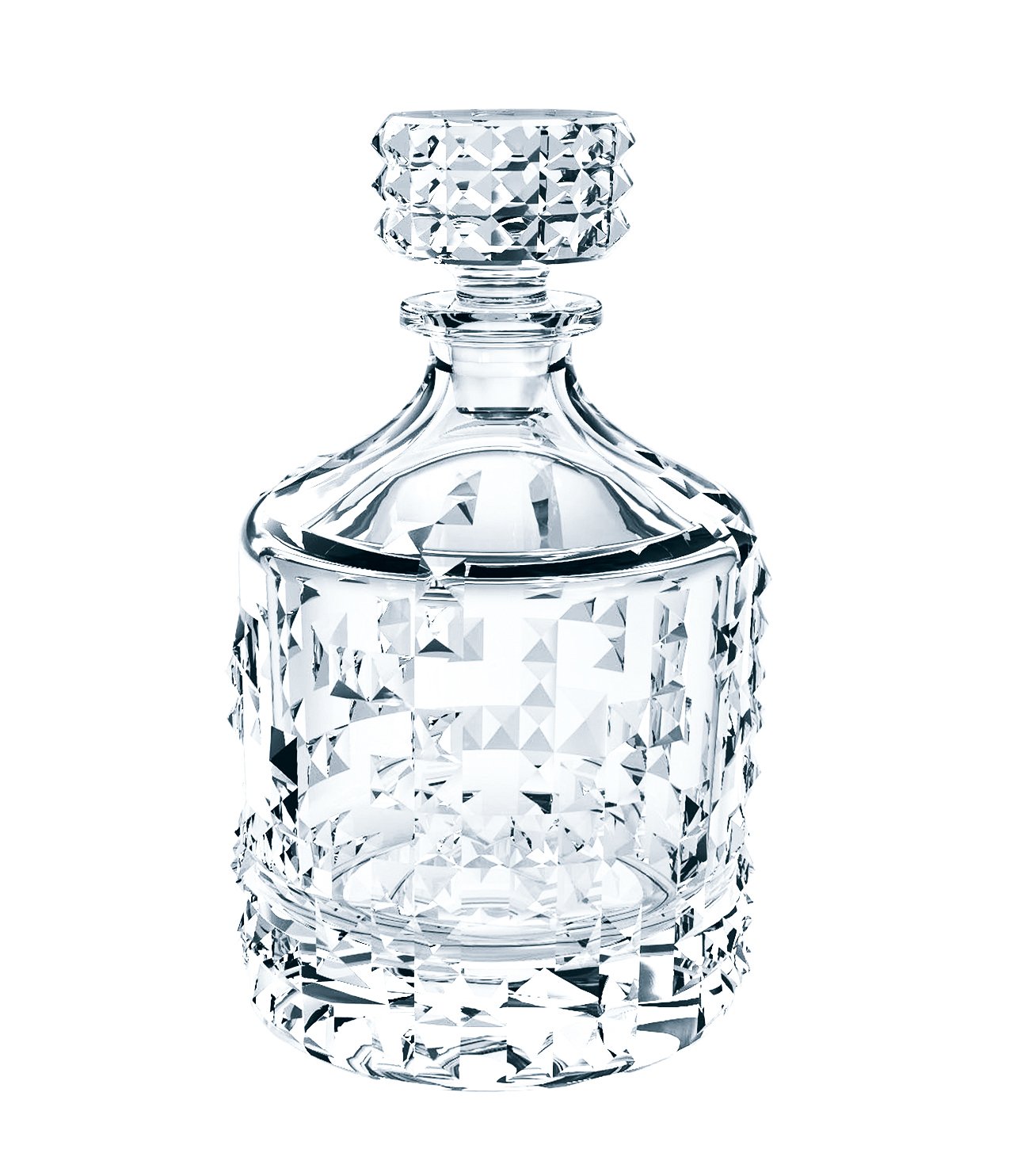 Nachtmann Punk 25 Oz Whiskey Decanter & 12 Oz Crystal Tumbler Set (3-Piece) - Airtight Glass Decanter with Stopper for Bourbon, Scotch, Wine - Modern Durable Barware Gift Set - Perfect for Home Bars, Dinner Parties & Gifting