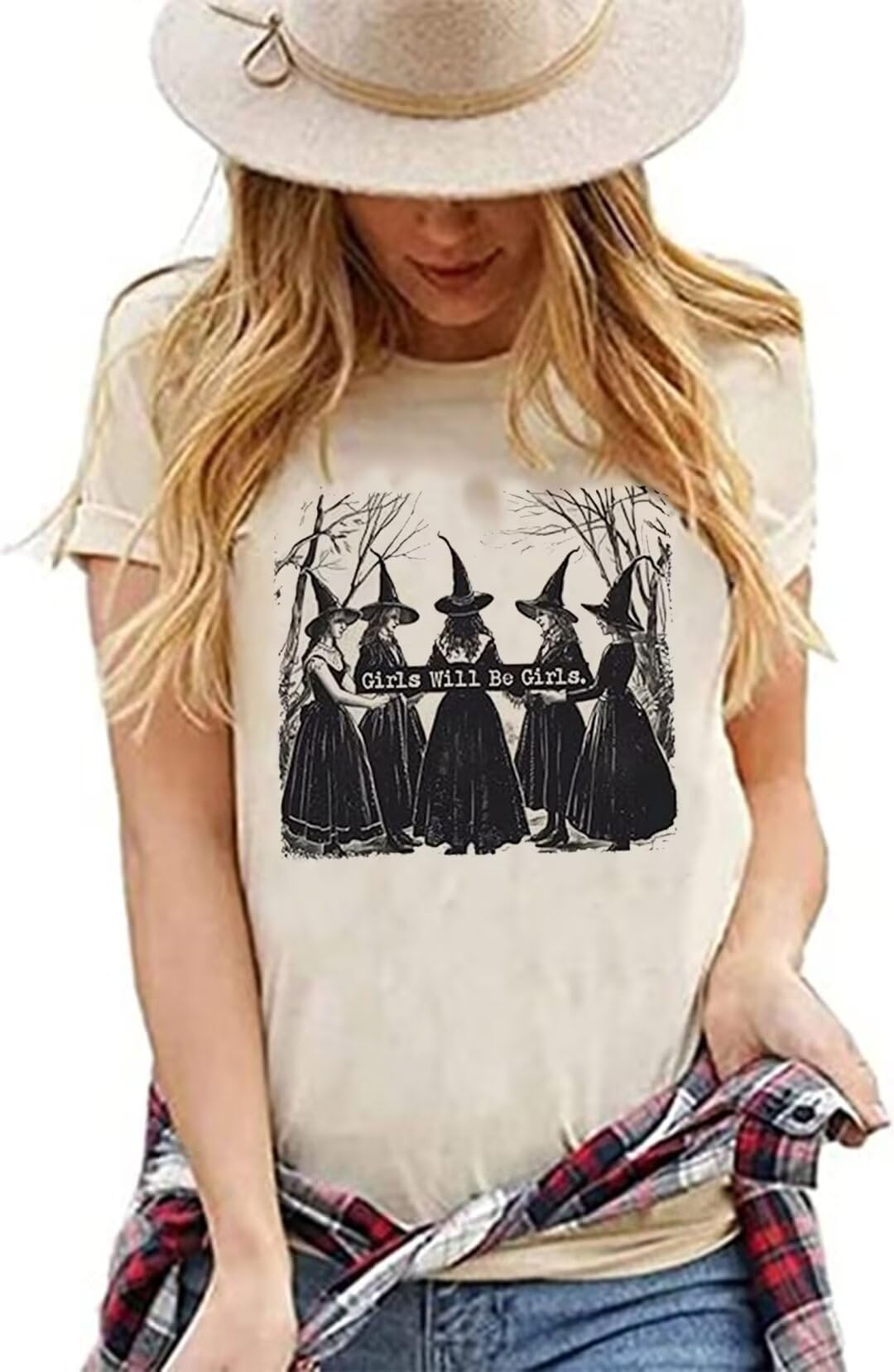 Halloween Witches T-Shirts for Women - Hocus Pocus Letter Print Halloween Party Shirts, Casual Fall Tees - Perfect for Halloween Parties, Costume Events & Autumn Outfits