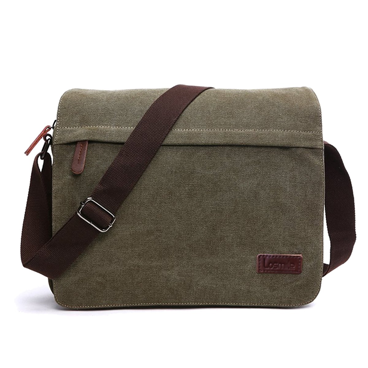 LOSMILE Men's Messenger Bag - Durable Canvas Shoulder Bag for Work & School - Fits 13.3