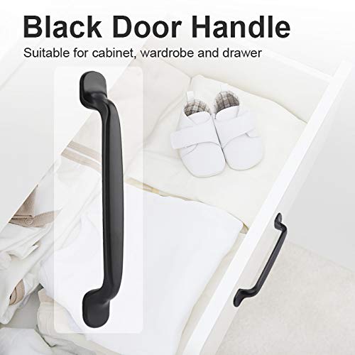 Premium Black Door Handle - Heavy Duty Cabinet & Wardrobe Drawer Pulls (2 Pack) - Perfect for Kitchen Cabinets, Bedroom Furniture & Office Storage Solutions