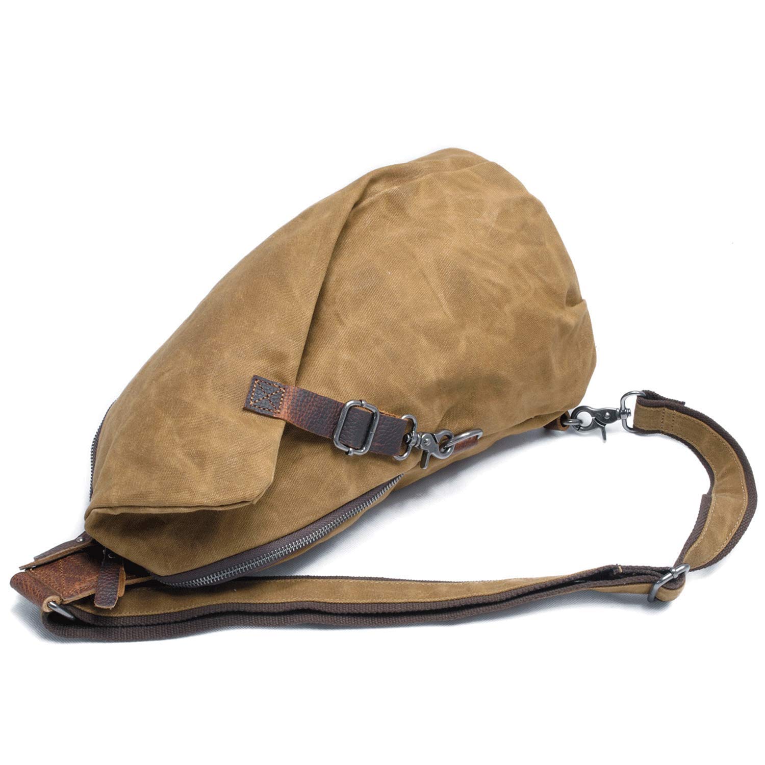 Men's Waxed Canvas Sling Backpack - Durable Crossbody Bag for Travel, Hiking & Everyday Use | Casual Daypack for Work, School & Outdoor Adventures