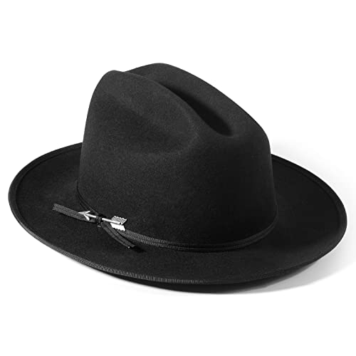 Open Road Fedora Hat - Pure Wool Felt Vintage Rancher Hat with Air Vents for Men & Women | Perfect for Outdoor Adventures, Western Style & Fashion
