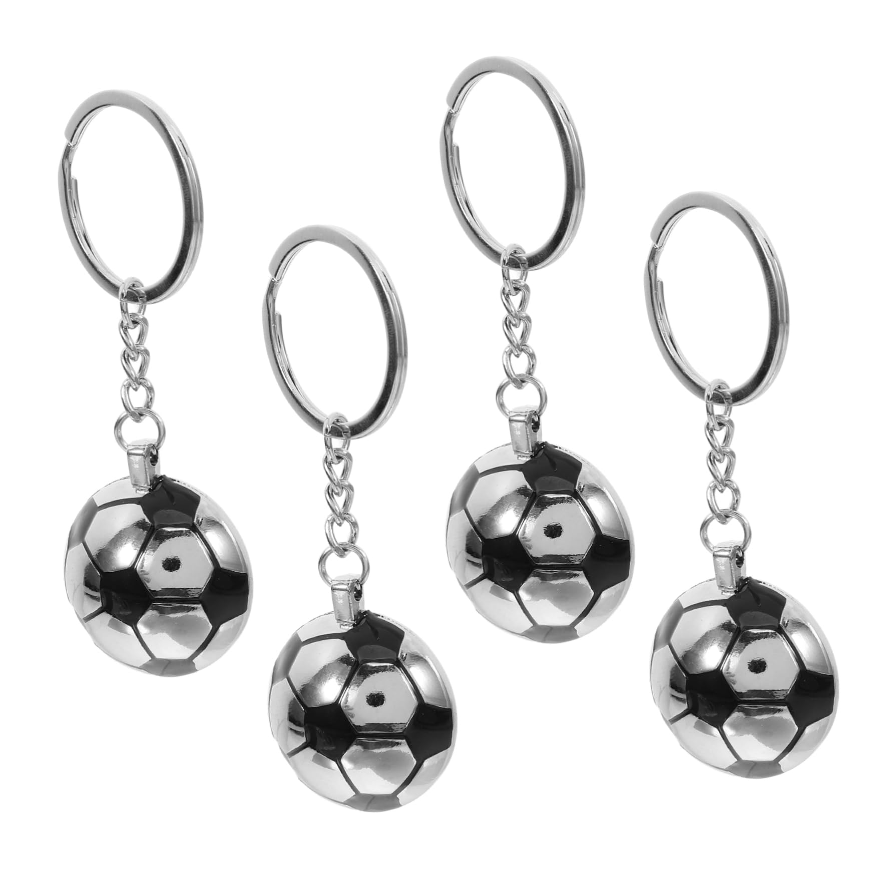 ORFOFE 4-Piece Football Keychain Set - Premium Metal Soccer Player Charms & Team Souvenir Keyrings - Perfect for Fans, Gifts & Game Day Accessories
