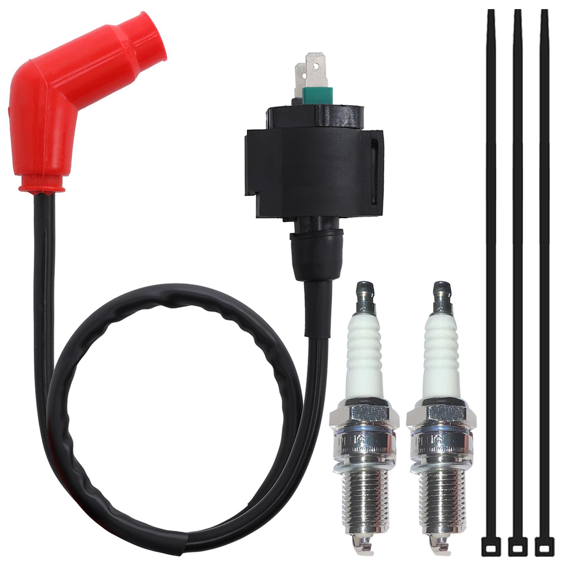 High Performance Ignition Coil Pack & Spark Plug Compatible with Honda TRX450, TRX350, Rancher 350, Foreman 400/450 - Perfect for ATV Off-Roading & Trail Riding Adventures