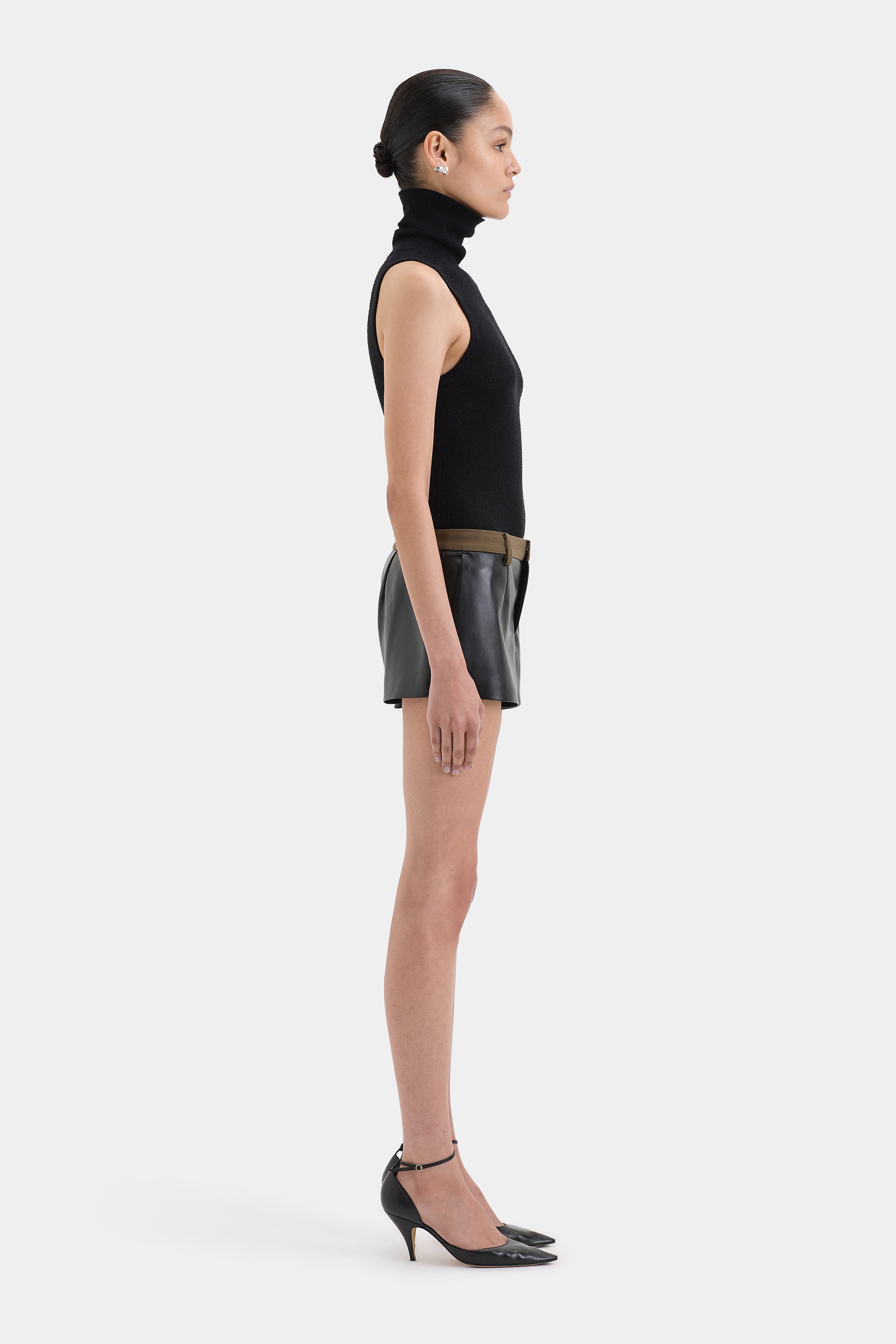 Chiara Turtleneck Tank Top for Women - Soft Stretch Slim Fit Mock Neck Camisole - Perfect for Layering, Office Wear & Casual Outfits