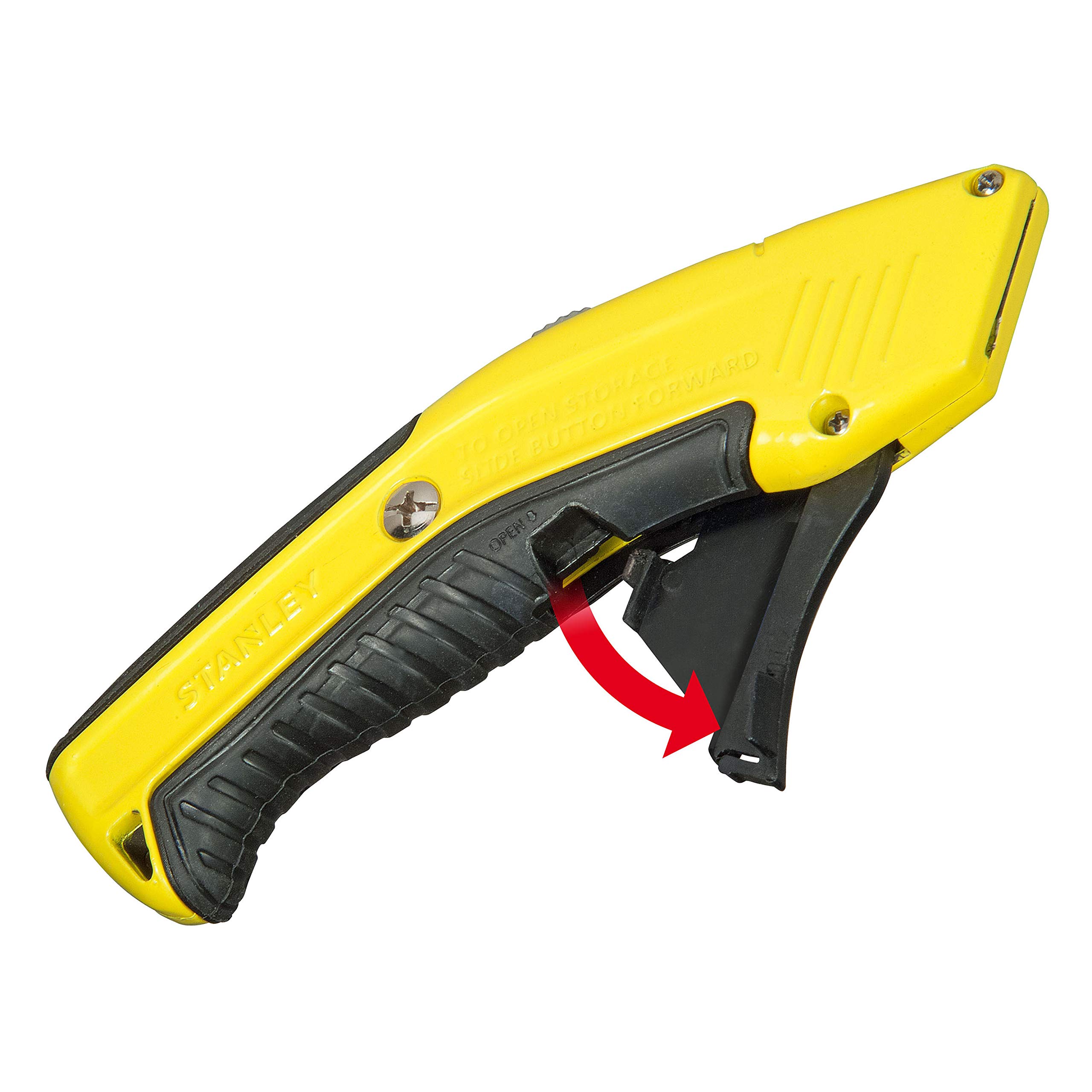 Stanley 0-10-237 Auto-Loading Utility Knife - Heavy Duty Retractable Box Cutter with Black/Yellow Handle for Construction, DIY Projects & Packaging