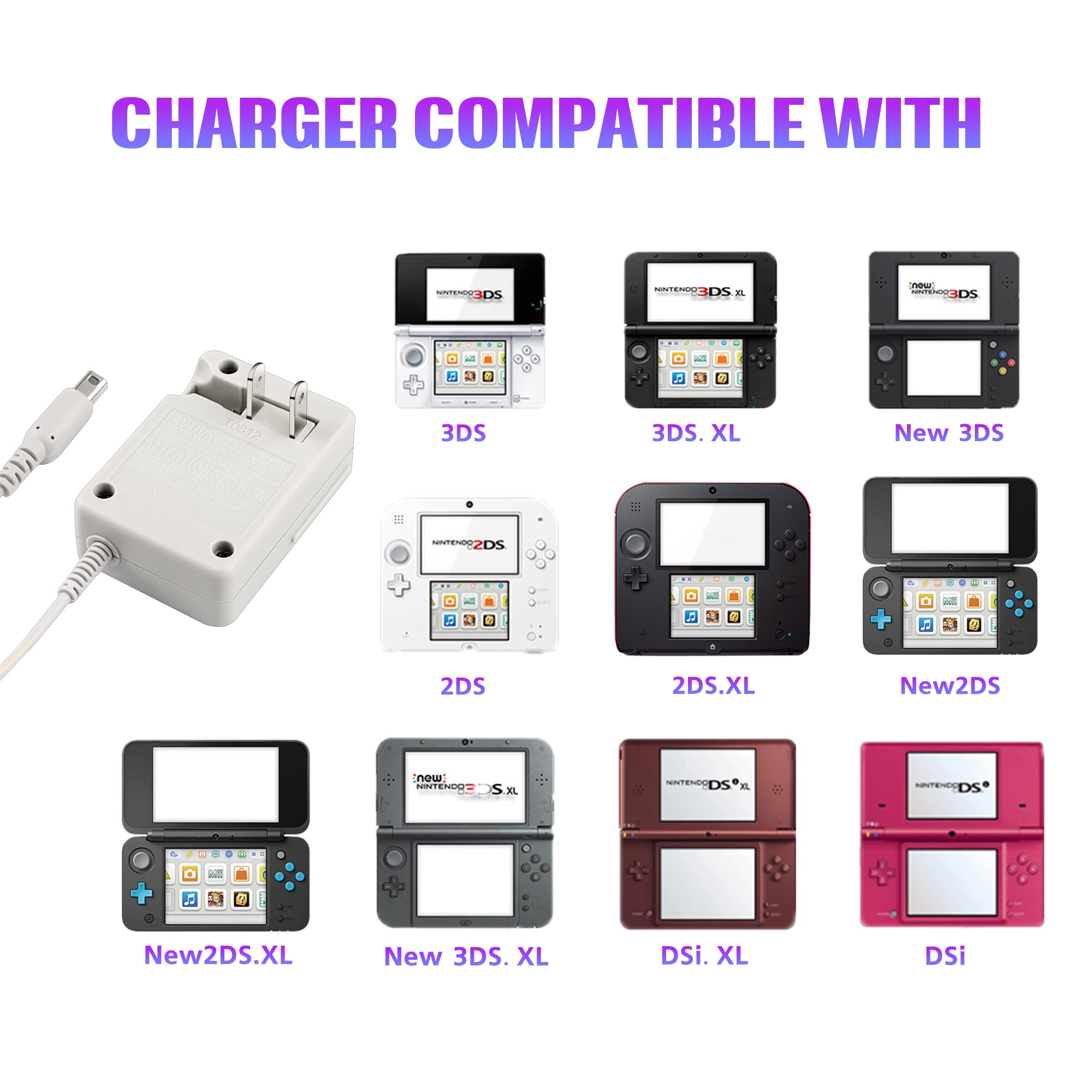 Original Nintendo NEW 2DS XL Charger Kit - AC Power Adapter & Stylus Pen Set - 100-240V Wall Travel Charger with Power Cord - Perfect for Home, Office & Travel Gaming Accessories