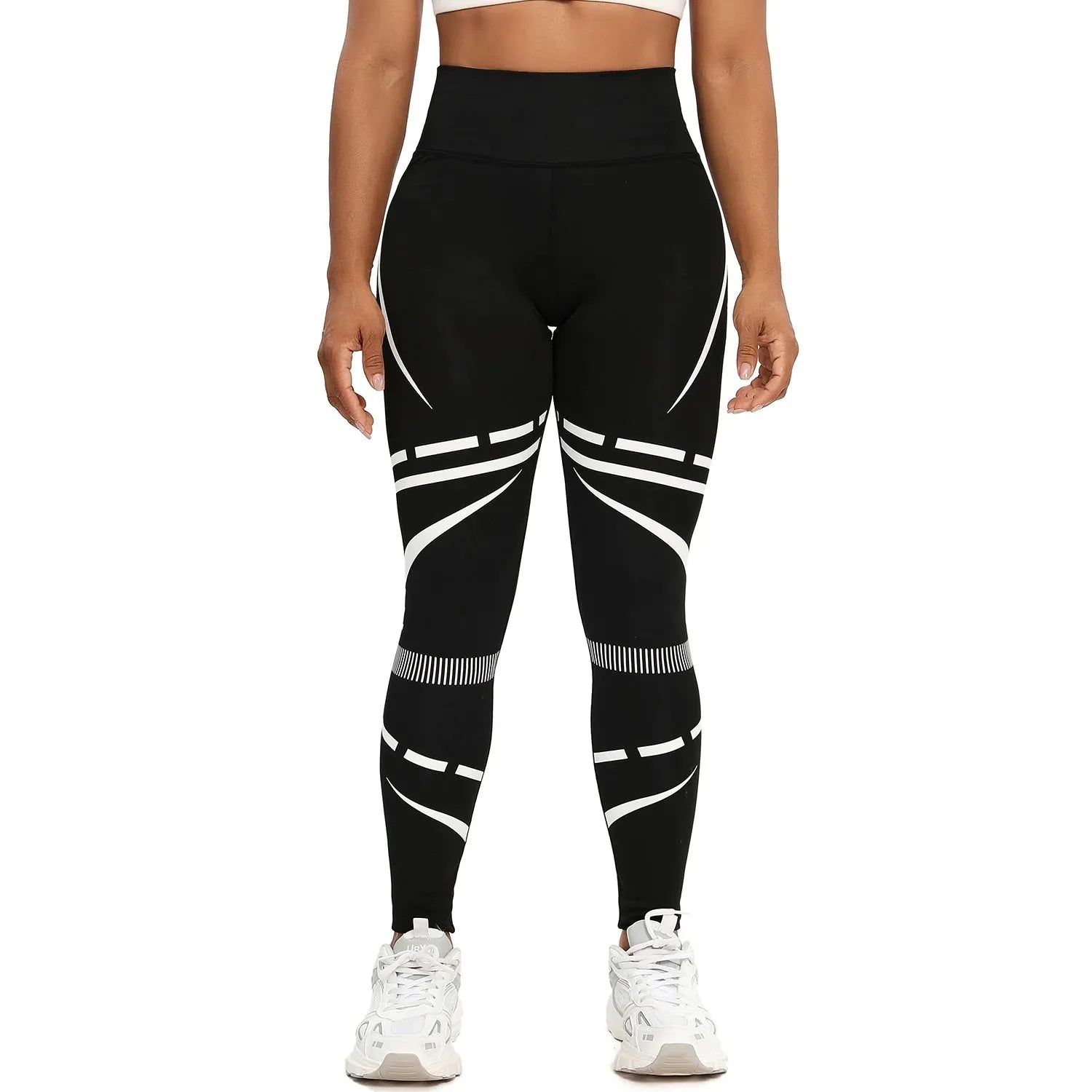 Women's High Waist Seamless Yoga Pants - Geo Pattern Fitness Leggings for Running, Gym & Workout | Breathable Sports Tights for Yoga, Pilates & Active Lifestyle