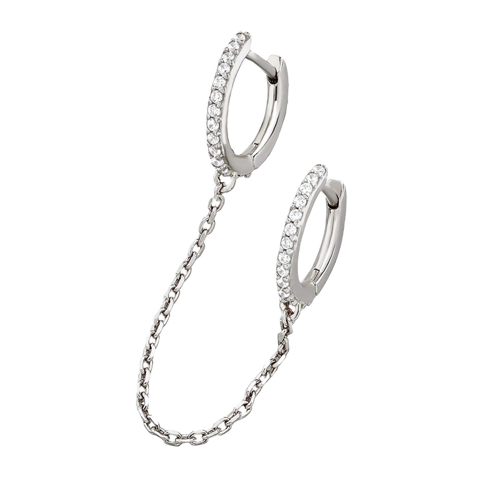 Stylish Silver & Gold Double Pierced Stud Earrings for Women - Trendy Fashion Jewelry Accessories for Girls - Perfect for Parties, Dating & Everyday Wear
