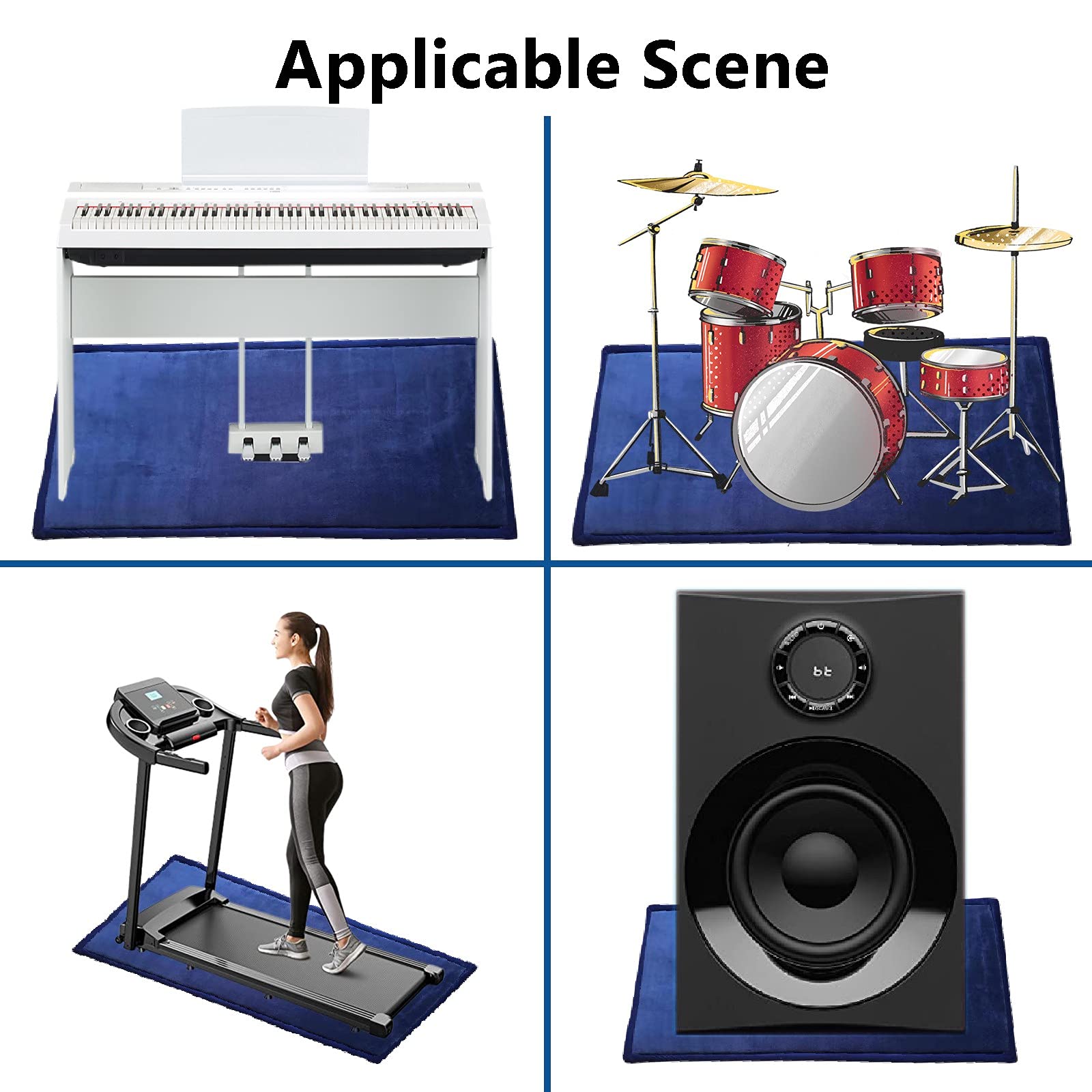 Premium Soundproof Piano Rug - Thick Noise Reducing Carpet with 3 Pedal Covers | Acoustic Floor Mat for Piano Protection & Sound Dampening | Ideal for Home Studios, Music Rooms & Apartments