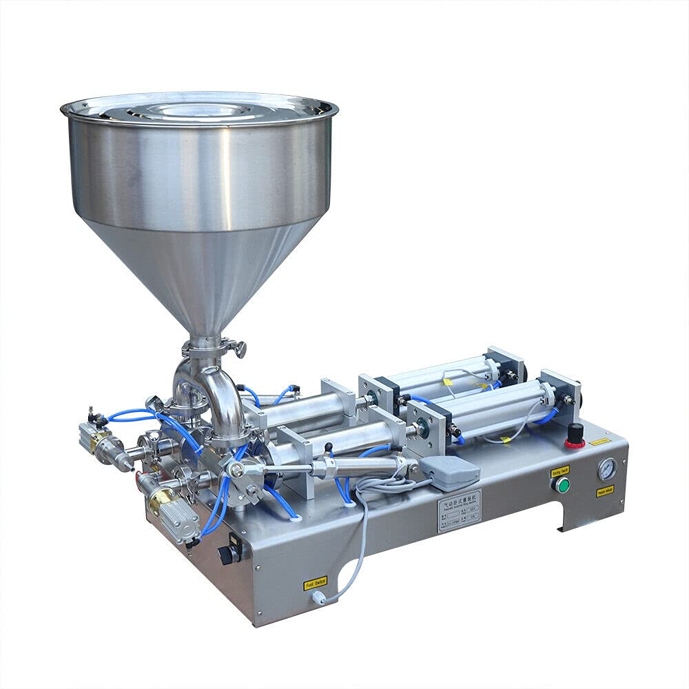 Stainless Steel Dual-Head Pneumatic Liquid & Paste Filling Machine for Toothpaste, Cream, Oil, Shampoo - Ideal for Cosmetics, Pharmaceuticals & Food Production Lines