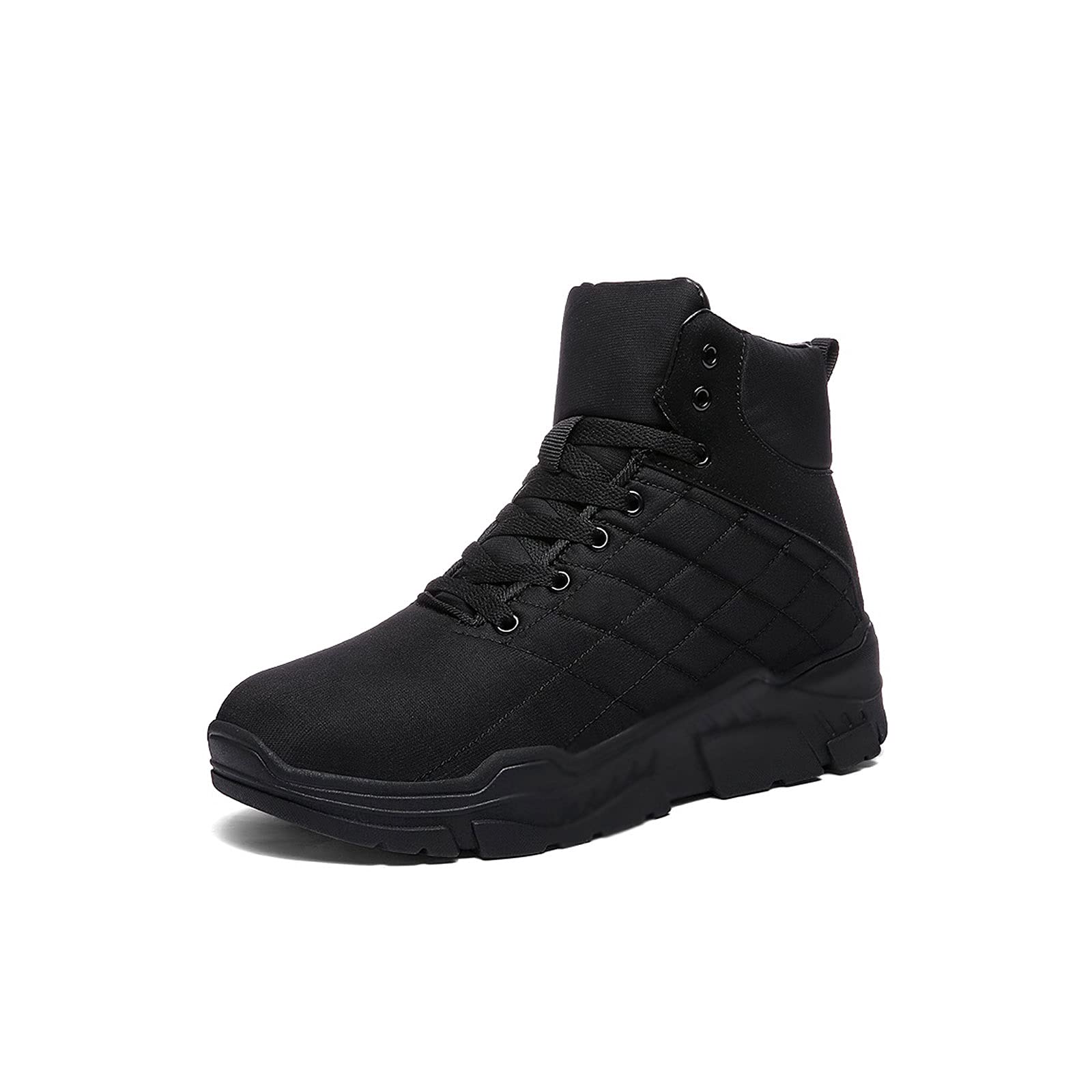 GAGC Men's Winter Snow Boots - Waterproof Ankle Boots with Plush Fur Lining, Warm Casual Motorcycle Boots for Outdoor Activities (Black, Size 8.5) - Perfect for Snowy Weather, Hiking & Winter Commuting
