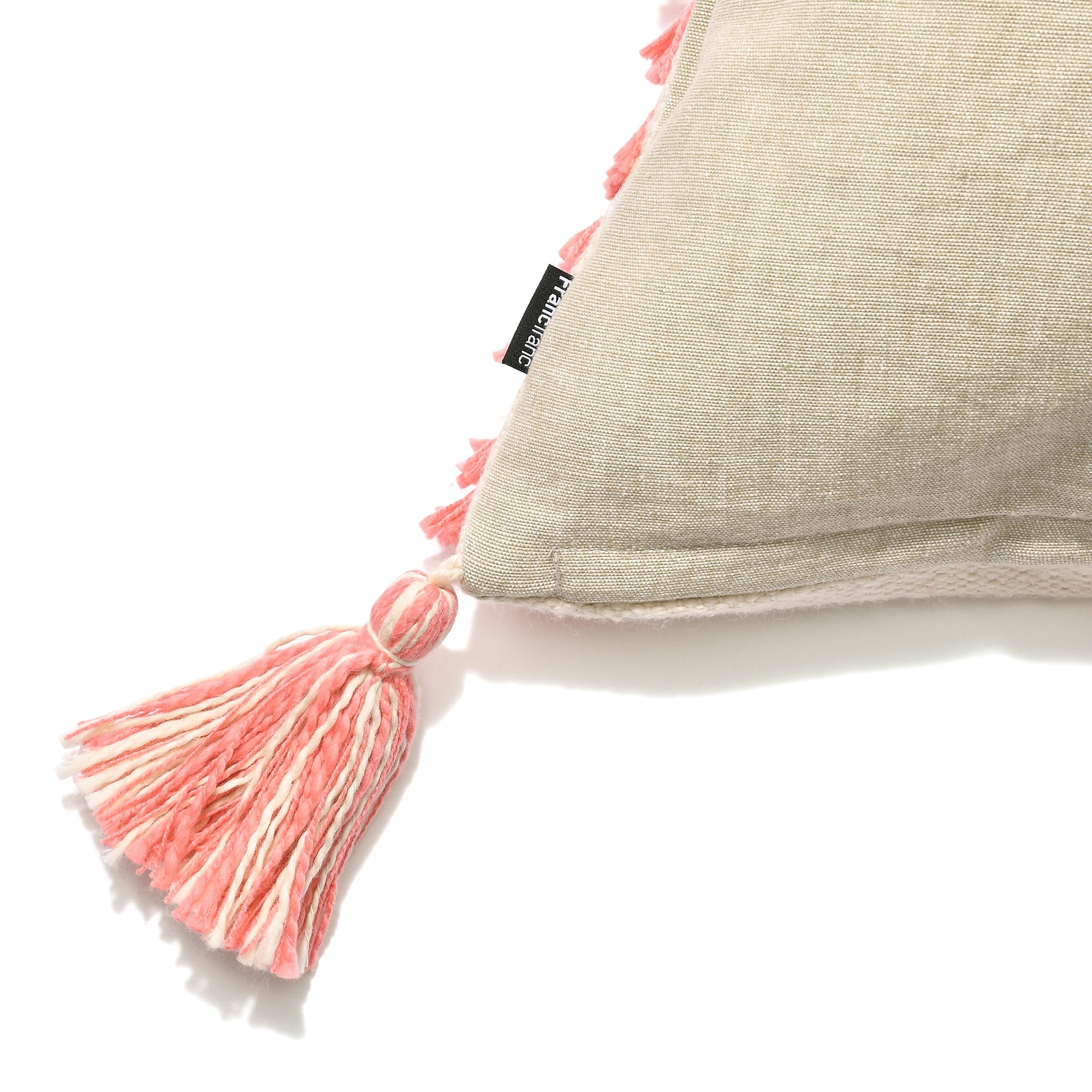 Geometric Tuft Cushion Cover 18x18 Inches Natural & Orange - Modern Boho Home Decor for Sofa, Bed, or Chair Accent Pillow