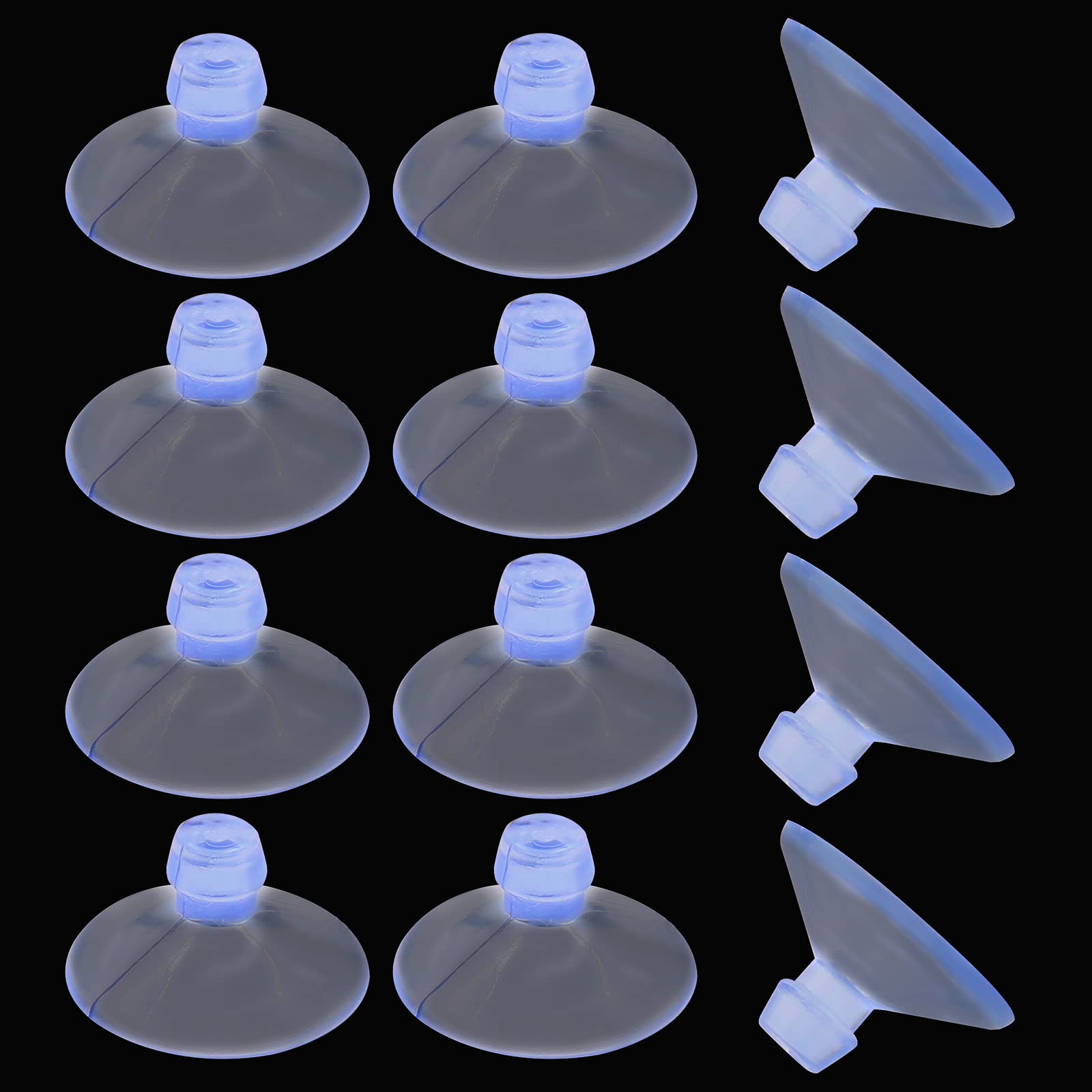 30 Pack 18mm Clear Glass Table Suction Cups with Rubber Base - Anti-Collision Transparent Suckers for Furniture, Desks & Smooth Surfaces - Perfect for Organizing, Protecting Glass Tables & Securing Items Without Hooks