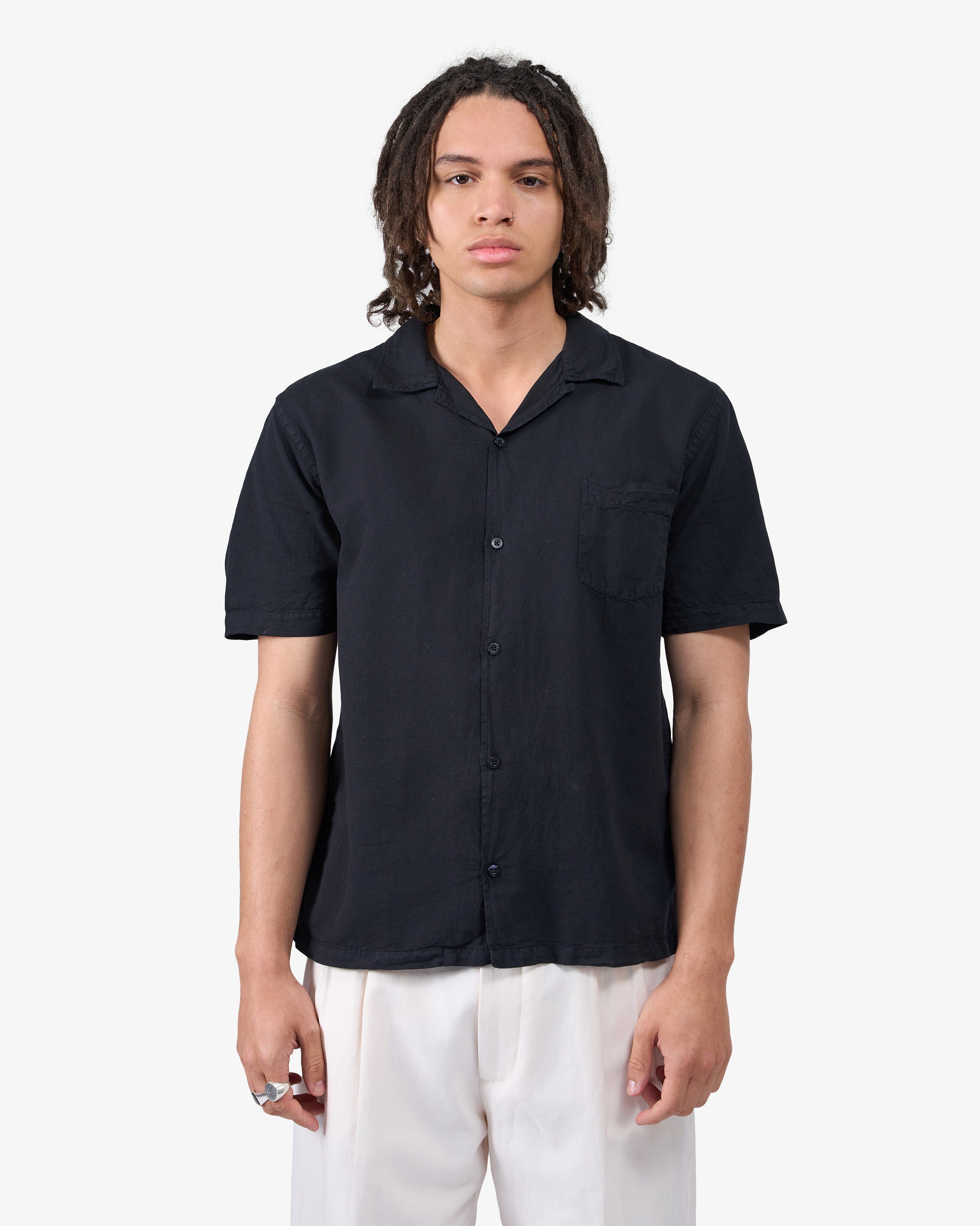 Premium Linen Short Sleeve Shirt for Men - Breathable Teal Blue Casual Button Down Shirt - Perfect for Summer, Beach, and Outdoor Activities