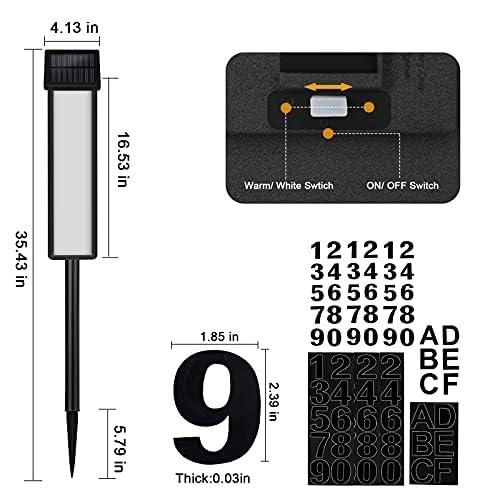 Solar Powered Address Sign - Waterproof LED Illuminated House Numbers for Outdoor Yard, Gate & Mailbox - Perfect for Nighttime Visibility & Home Security