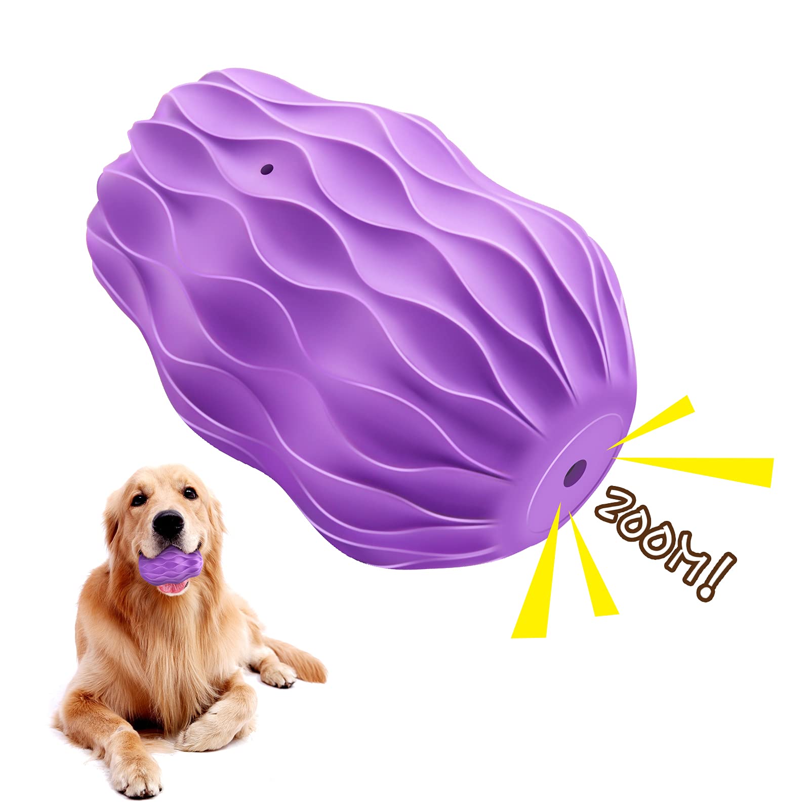 Durable Natural Rubber Dog Chew Toy for Small to Large Breeds - Beef Flavor Squeaky Teeth Cleaning Toy for Aggressive Chewers | Perfect for Boredom Relief & Dental Health at Home or Outdoor Play
