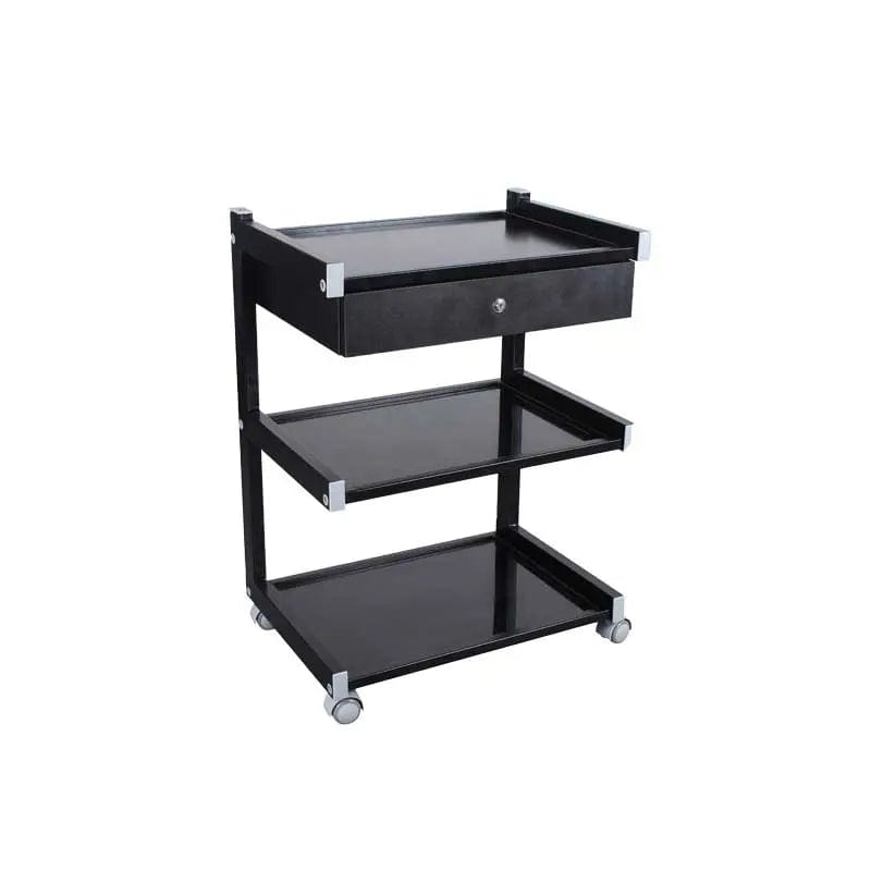 Foldable Rolling Trolley Cart with 1 Drawer - Portable Utility Cart for Kitchen, Office, or Garage Storage - Heavy Duty Wheels for Easy Mobility
