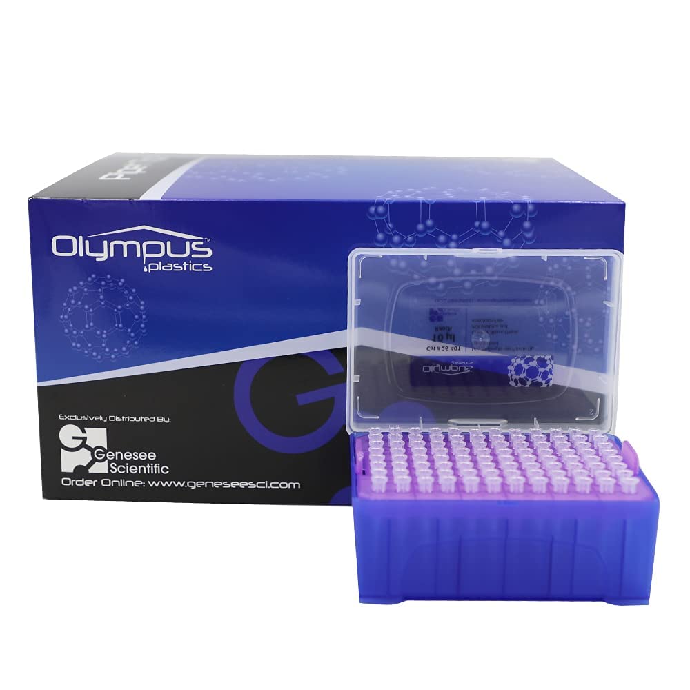10µl Universal Filter Pipette Tips - Low Binding, Racked, Sterile (50 Racks of 96 Tips/Unit, 4800 Total) - Ideal for PCR, Cell Culture & Molecular Biology Labs