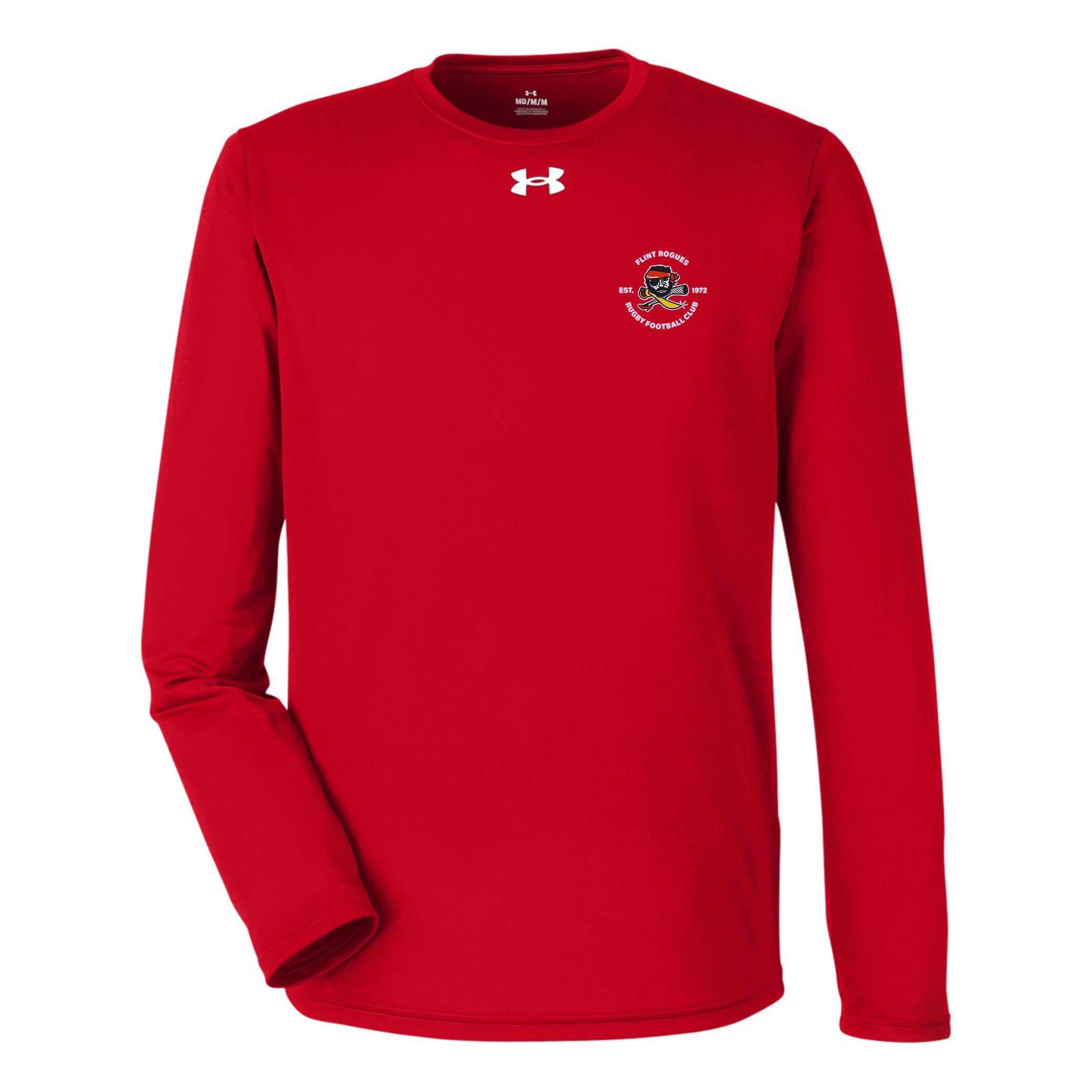 Flint Rogues RFC UA Team Tech Long Sleeve T-Shirt - Moisture Wicking Performance Shirt for Rugby Training & Outdoor Sports