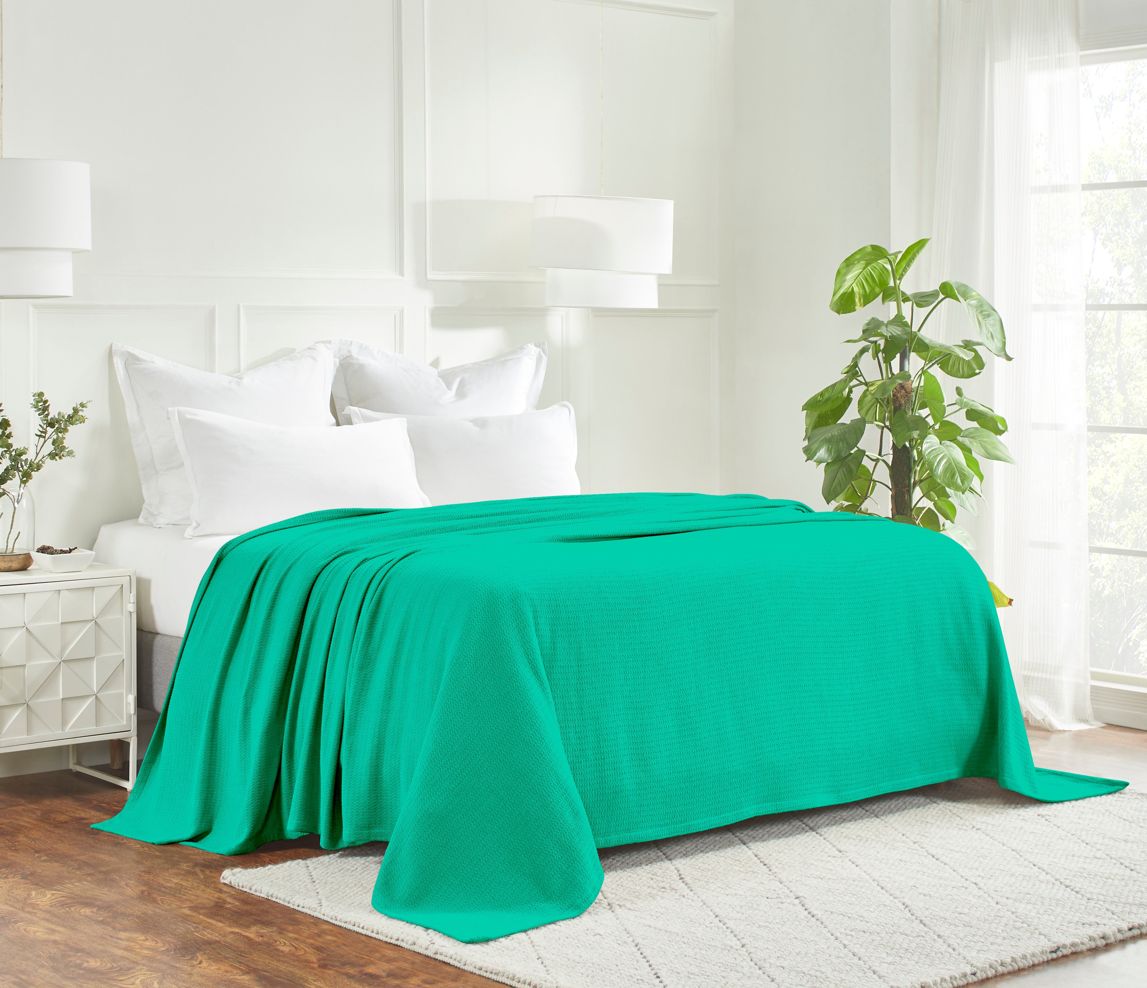 Premium Textured Cotton Waffle Weave Blanket - Soft & Breathable Throw for Bed, Sofa & Couch - Cozy Home Decor Gift for All Seasons