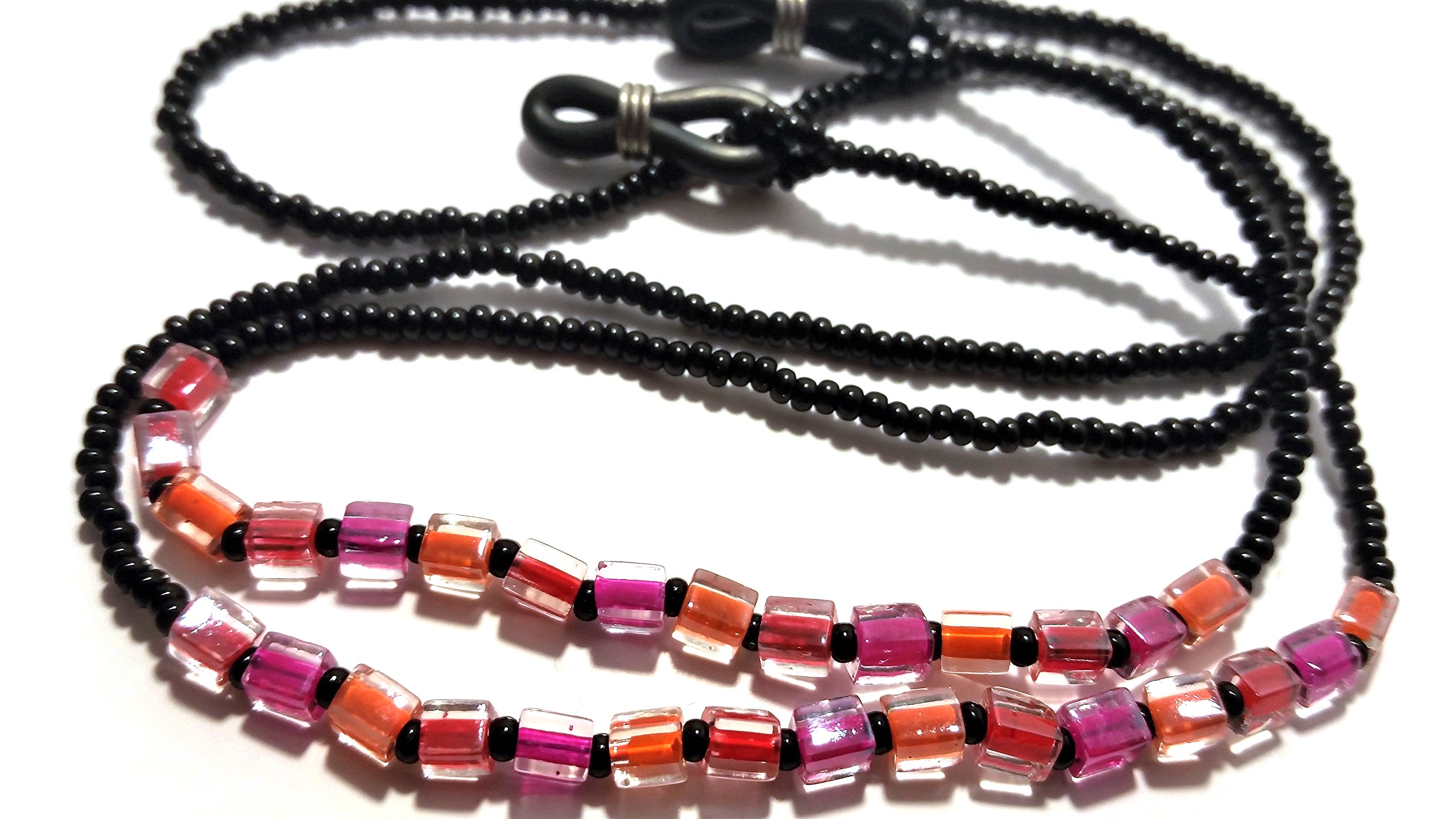 Picasso Pink and Orange Eyeglass Holder Cord - Stylish and Secure Eyewear Accessory for Reading, Driving, and Outdoor Activities