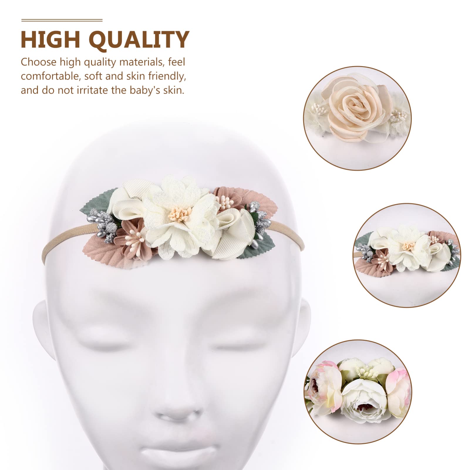 GALPADA 6-Piece Newborn Baby Girl Headbands Set - Lace Headwraps with Flower Bows, Soft Elastic Hair Bands for Infants (0-24 Months) | Perfect for Photoshoots, Baptisms, Birthday Parties & Special Occasions