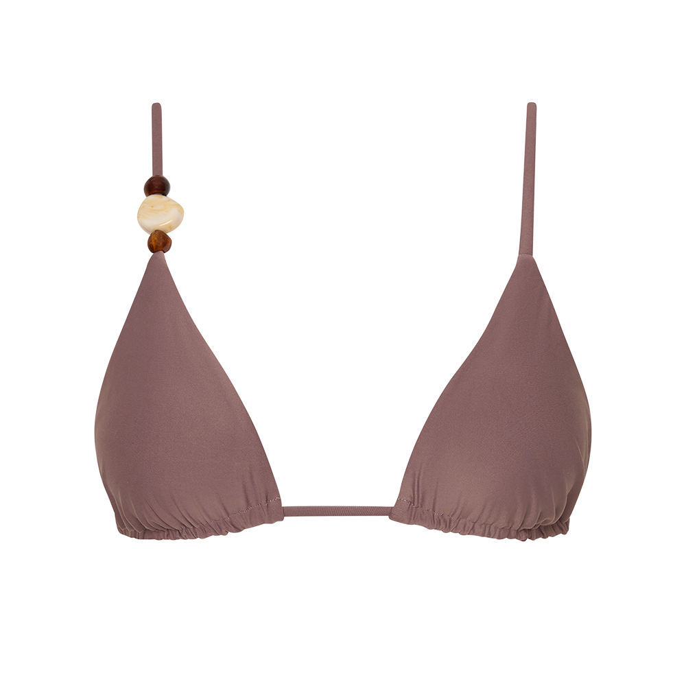 Jeanne Beaded Triangle Bikini Top - Women's Sexy String Swimwear for Beach & Pool Party | Summer Vacation Essential