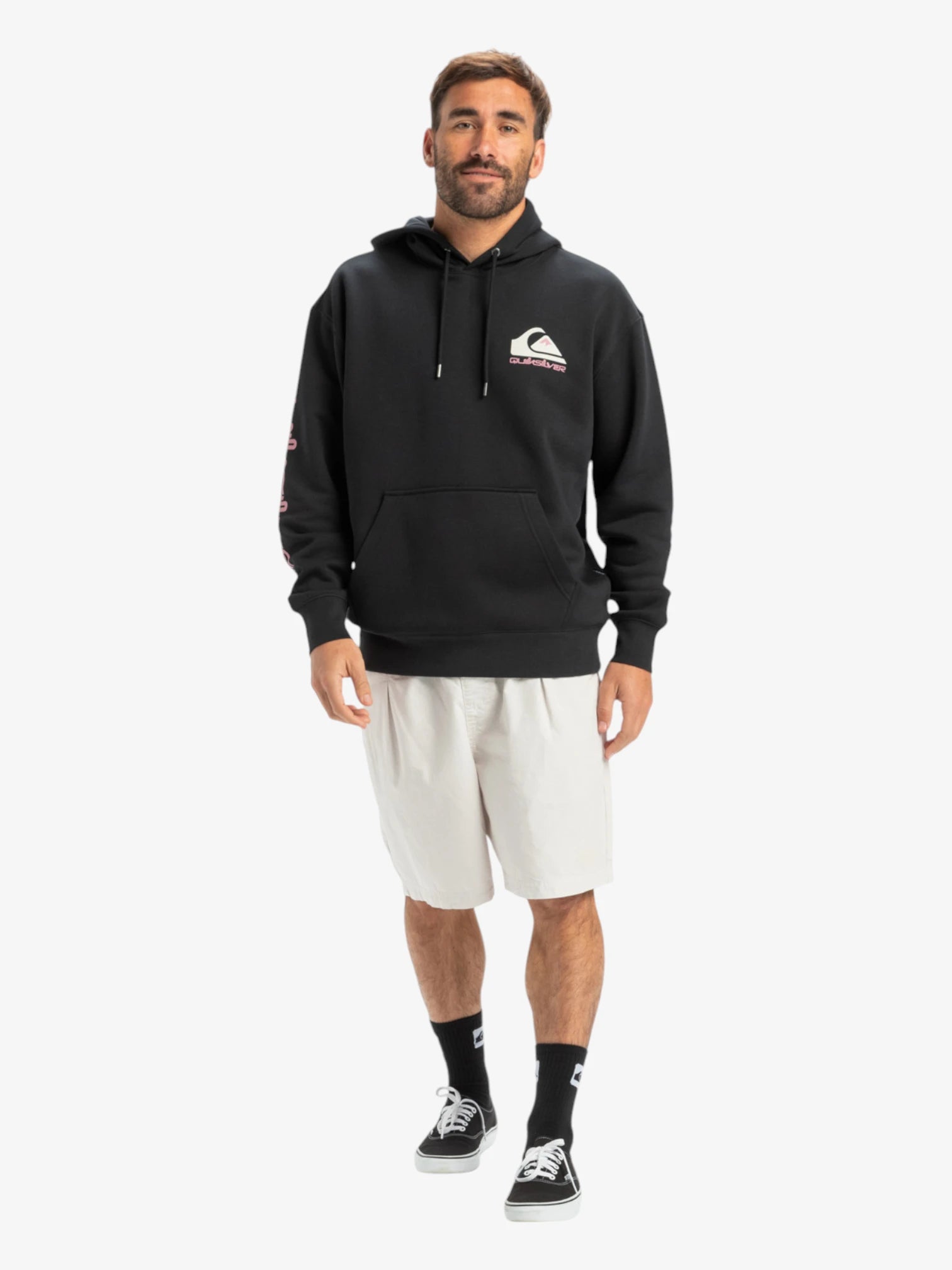 Quiksilver Men's Omni Logo Black Hoodie - Warm & Stylish Pullover for Outdoor Activities & Casual Wear