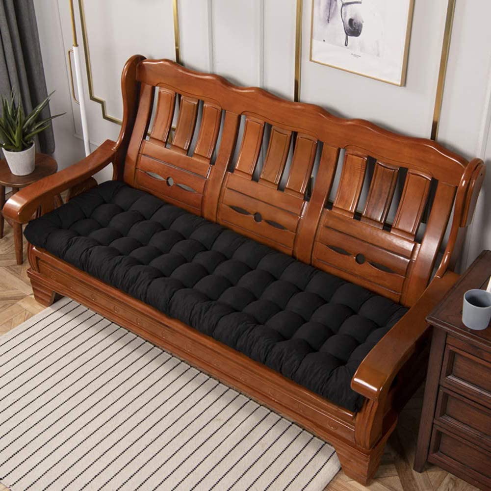 Outdoor Bench Cushion with Ties - Waterproof Washable Cotton Patio Furniture Cushion for Garden, Loveseat, Pallet Couch - Non-Slip Back Support for Outdoor Lounger Chairs & Settees | Perfect for Backyard, Deck, Poolside & Patio Relaxation