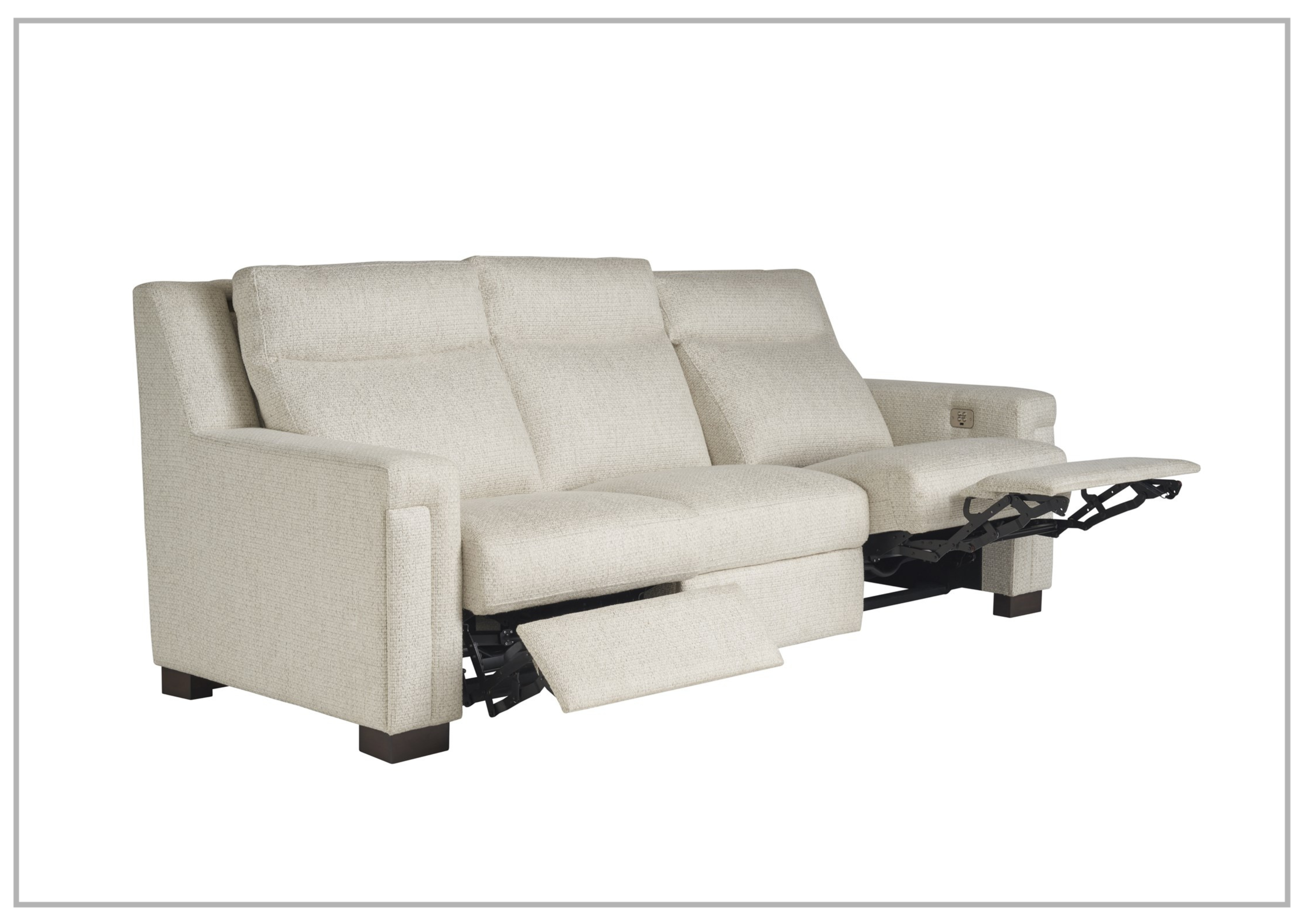 Universal Mixon 3-Seater Leather Reclining Sofa - Brown & Black - Comfortable Living Room Furniture for Home Theater & Family Relaxation