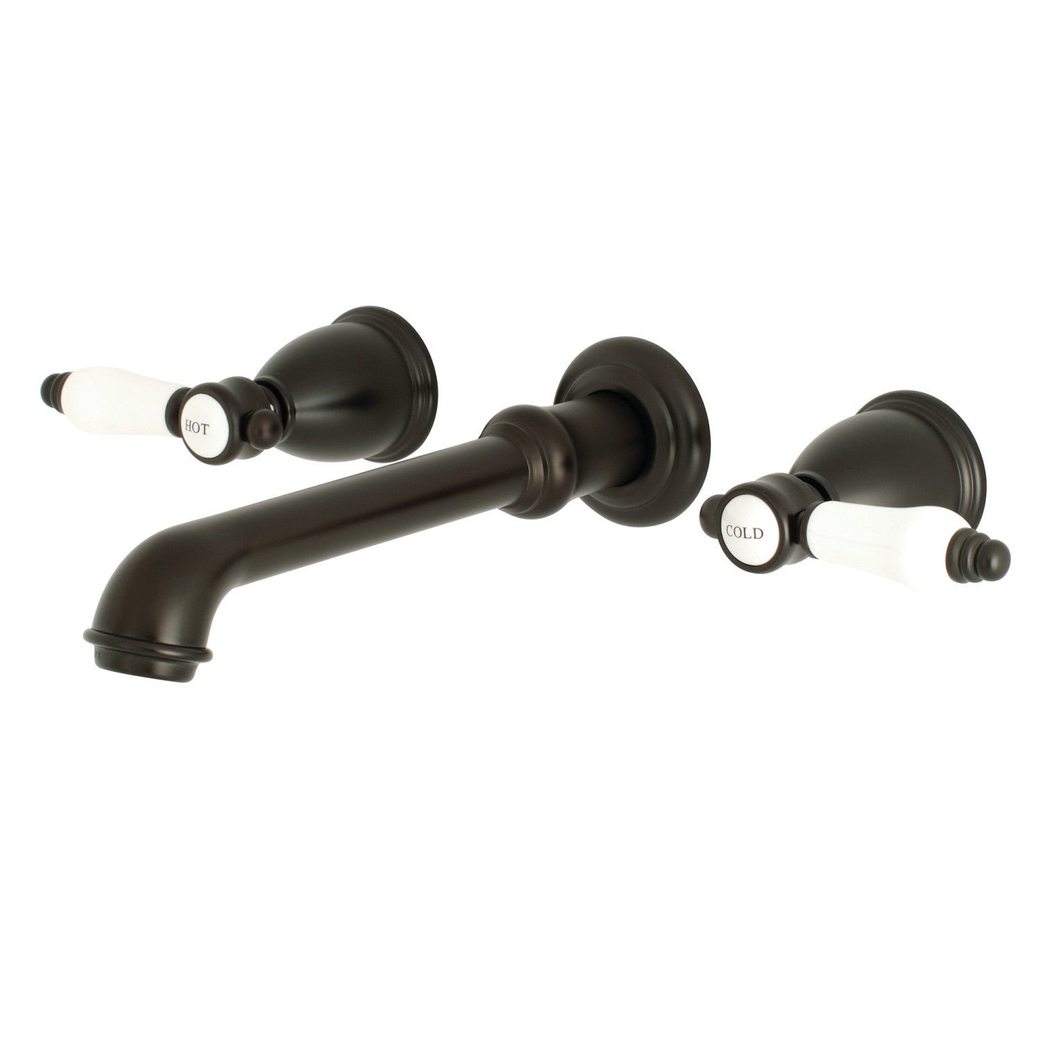 Bel Air KS7125BPL Oil Rubbed Bronze Wall Mount Bathroom Faucet - Double Handle 3 Hole Bathroom Sink Faucet for Vanity, Powder Room & Guest Bath - Perfect for Modern & Traditional Home Decor