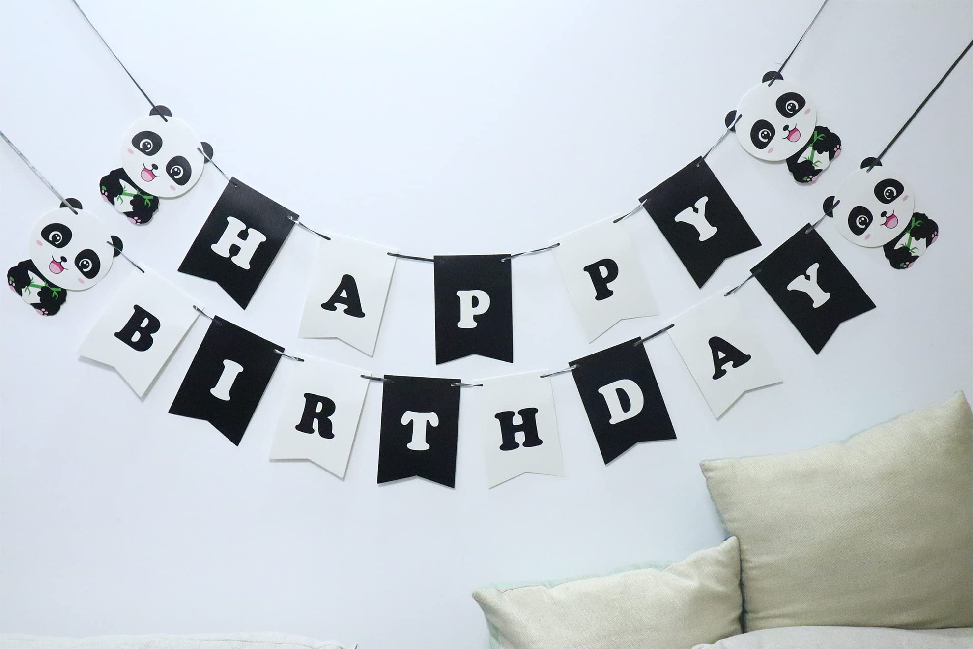 Happy Birthday Panda Banner - Cute Panda & Bamboo Themed Birthday Party Decorations for Boys, Girls, Kids - Perfect for Jungle, Zoo or Animal Theme Birthday Parties