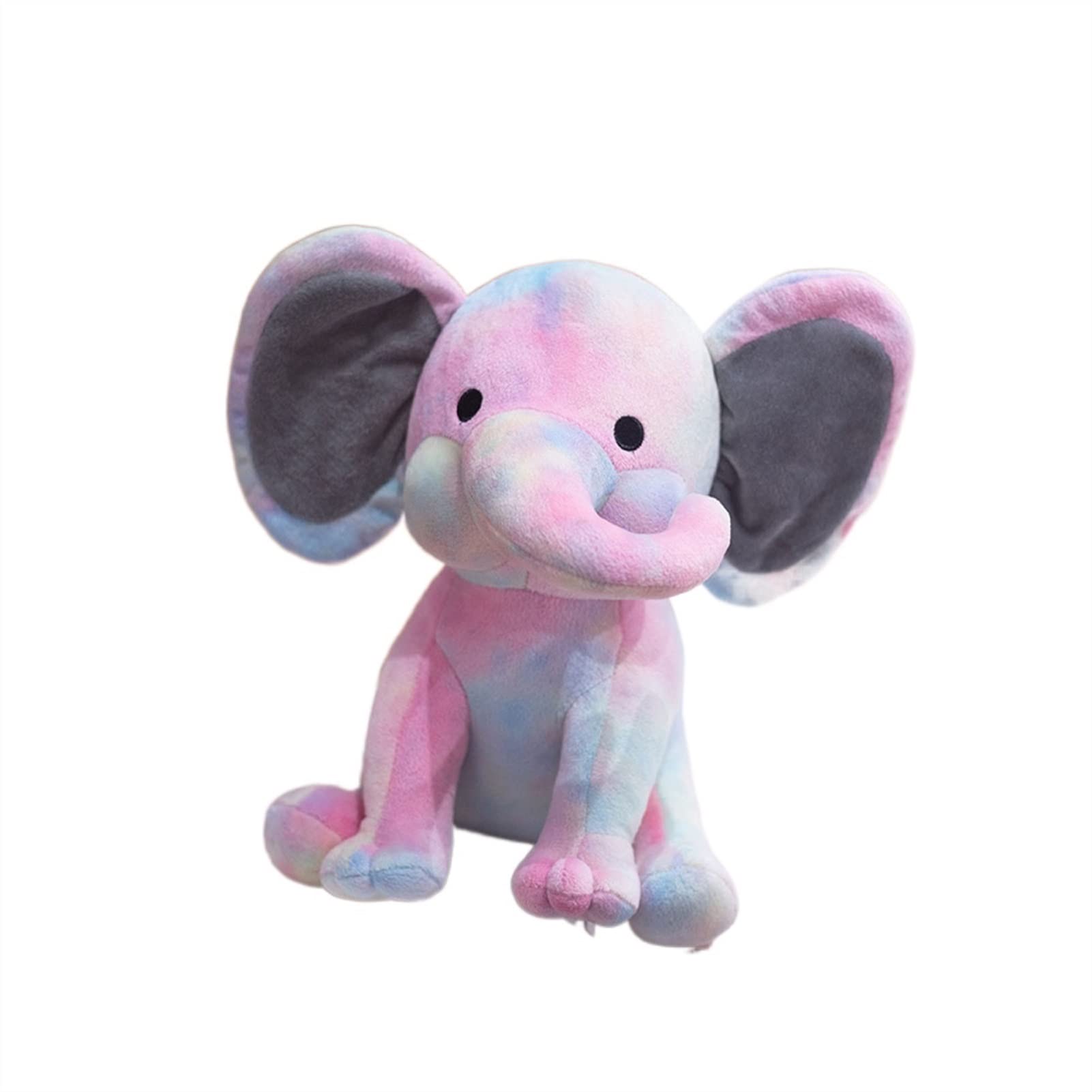 Tie-Dyed Cartoon Elephant Plush Toy - Soft Stuffed Animal Doll for Kids & Adults, Cute Home Decor, Perfect Gift for Birthdays & Holidays (Great for Cuddling, Nursery Decor, and Stress Relief)