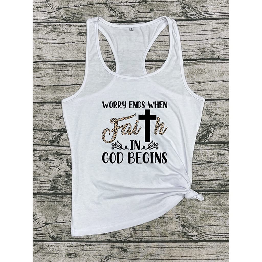 BAPYZ Women's Casual Loose Fit Sleeveless Camisole Tank Top - Sexy O-Neck Tee Shirt for Ladies (White, Size S) | Perfect for Summer, Layering, Beach Wear & Everyday Comfort