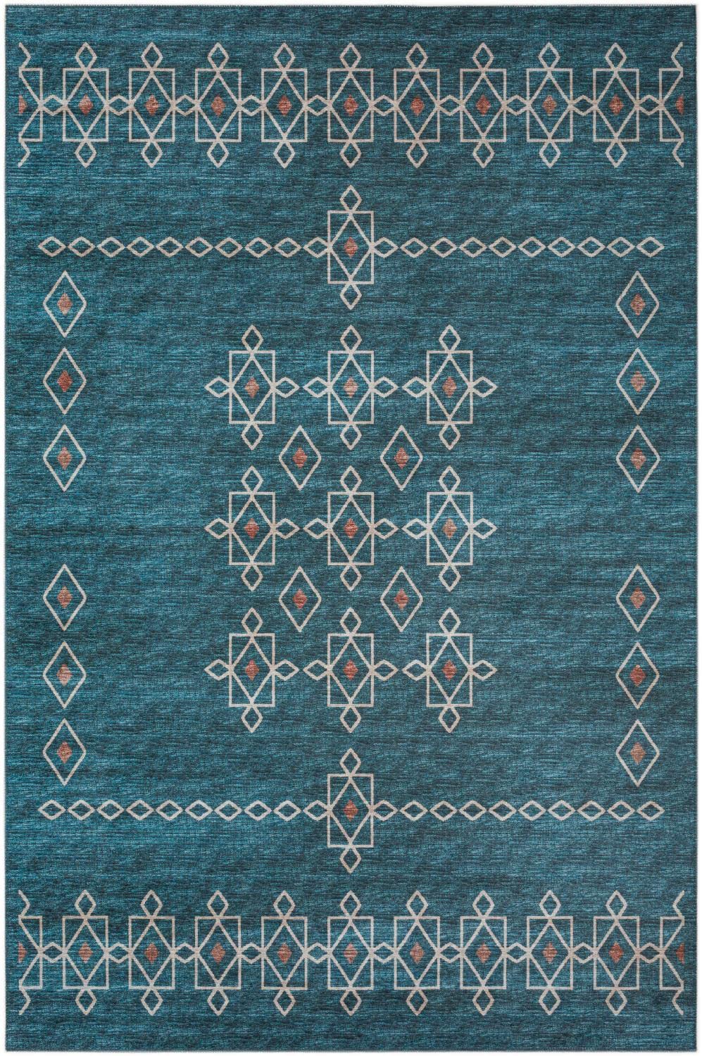 Addison Rugs Yuma AYU33 Blue 3' x 5' Area Rug - Soft Non-Slip Indoor Runner for Living Room, Bedroom, or Office Decor