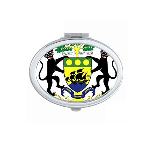 DIYthinker Gabon Africa Europe National Emblem Mirror - Portable Folding Double-Sided Makeup Mirror with Stand (Perfect for Travel, Home Vanity & Handbag)