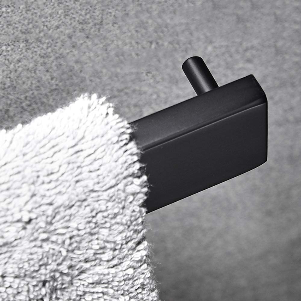 Black Stainless Steel Towel Ring - Wall Mounted Bathroom Accessory for Bath & Shower