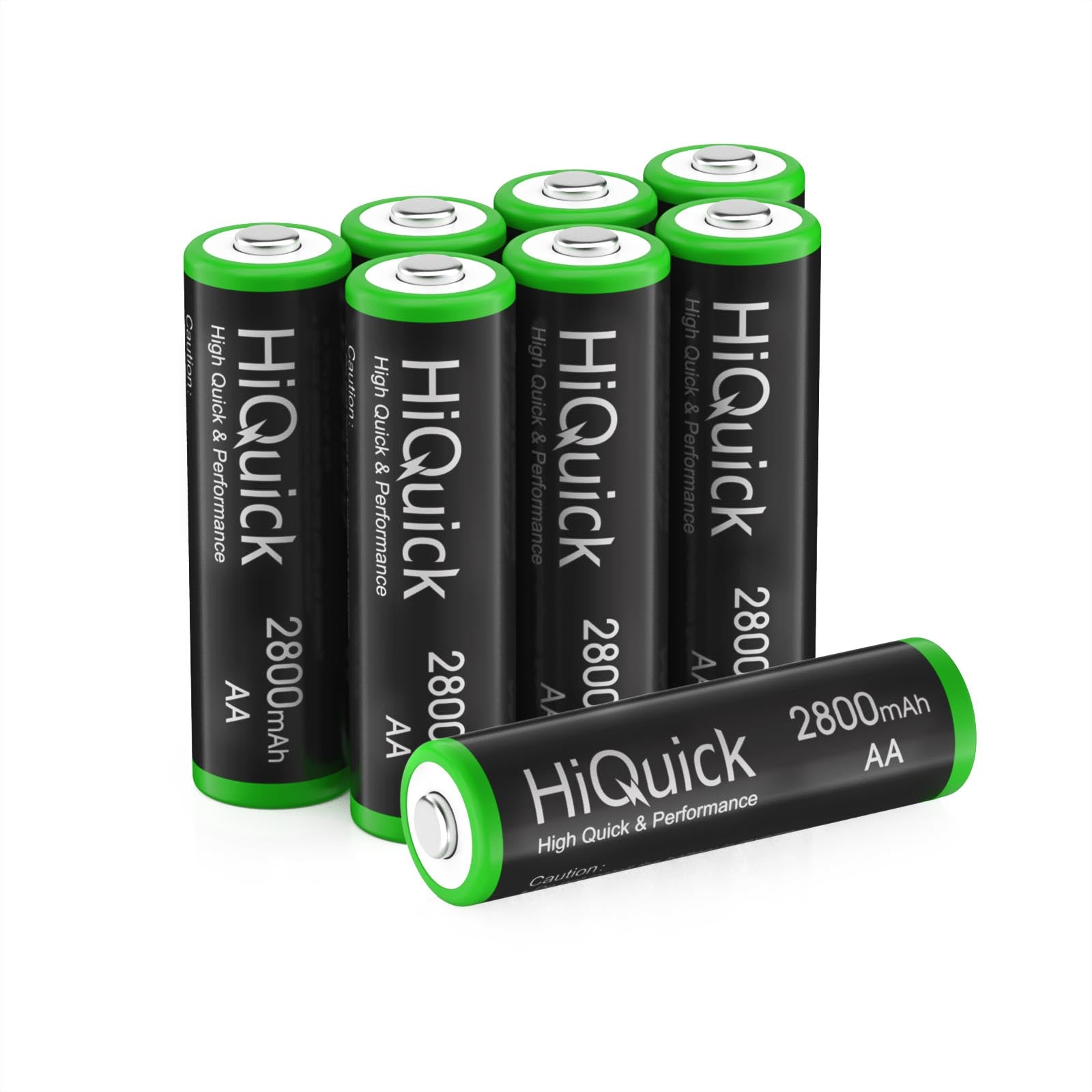 HiQuick 2800mAh AA Rechargeable Batteries - 8 Pack High Capacity NiMH Batteries for Digital Cameras, Flashlights, Toys & More - Long Lasting Power for Everyday Devices