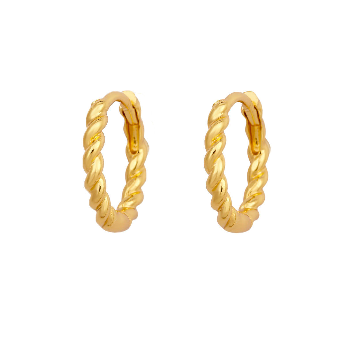 Rope Twist Gold Huggie Hoop Earrings for Women - Minimalist Dainty Everyday Jewelry - Perfect for Work, Date Night & Casual Outfits