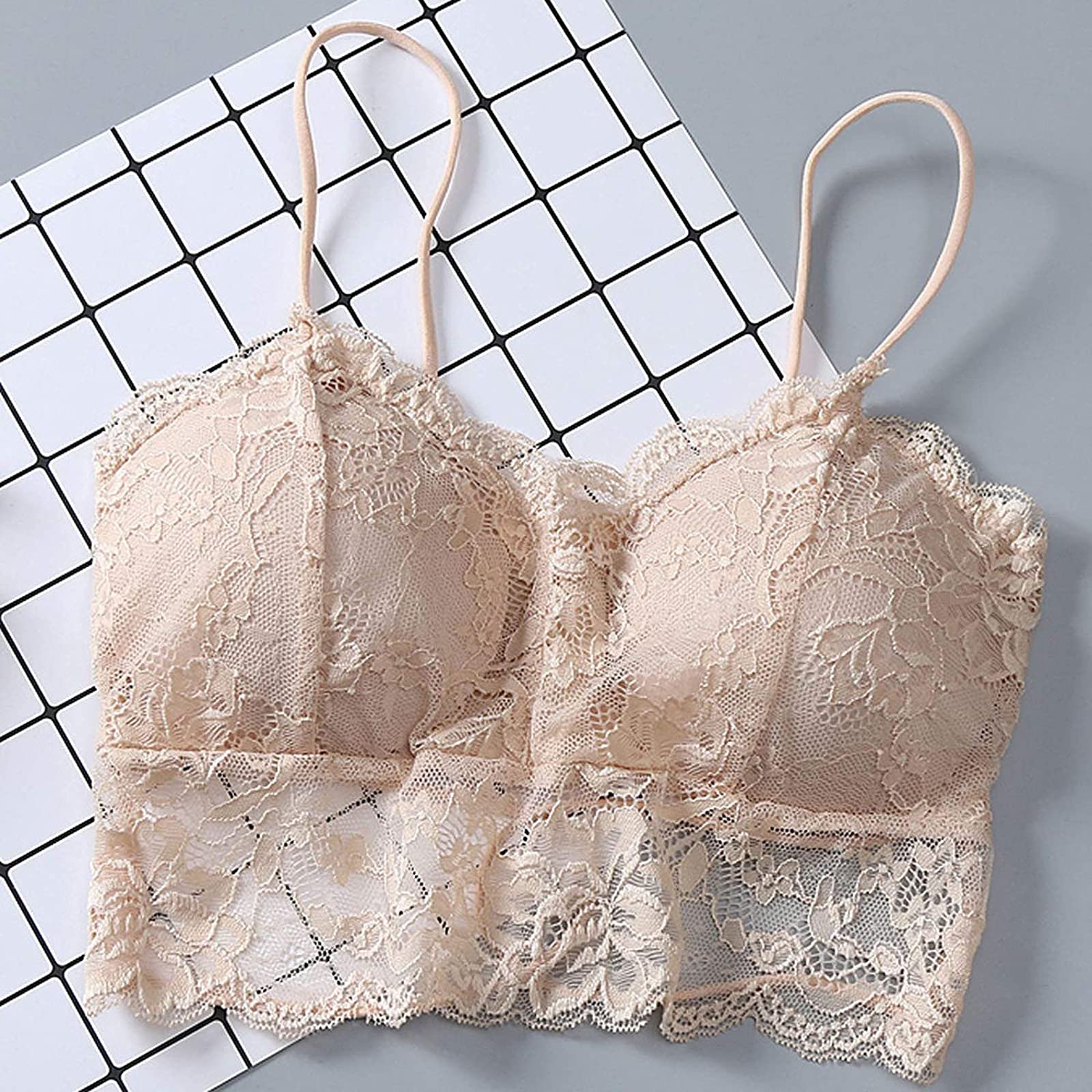 3-Piece Women's Sexy Lace Criss Cross Bandeau Vest Set with Chest Pads - Sports Underwear & Flannel Nightgown for Sleepwear, Lounge & Intimate Wear