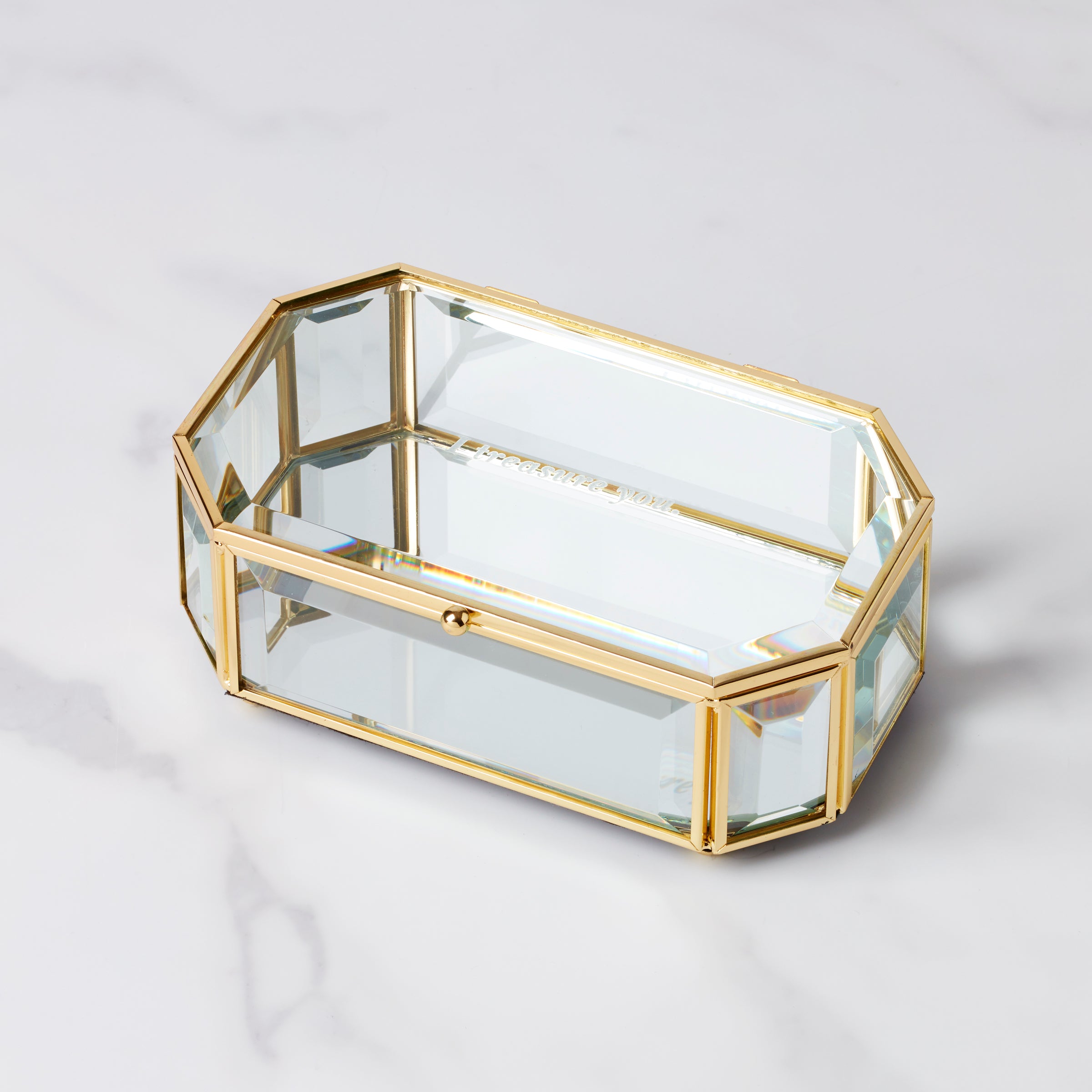 Clear Acrylic Jewelry Box for Necklaces & Rings - Perfect for Travel, Gifts & Organizing | I Treasure You