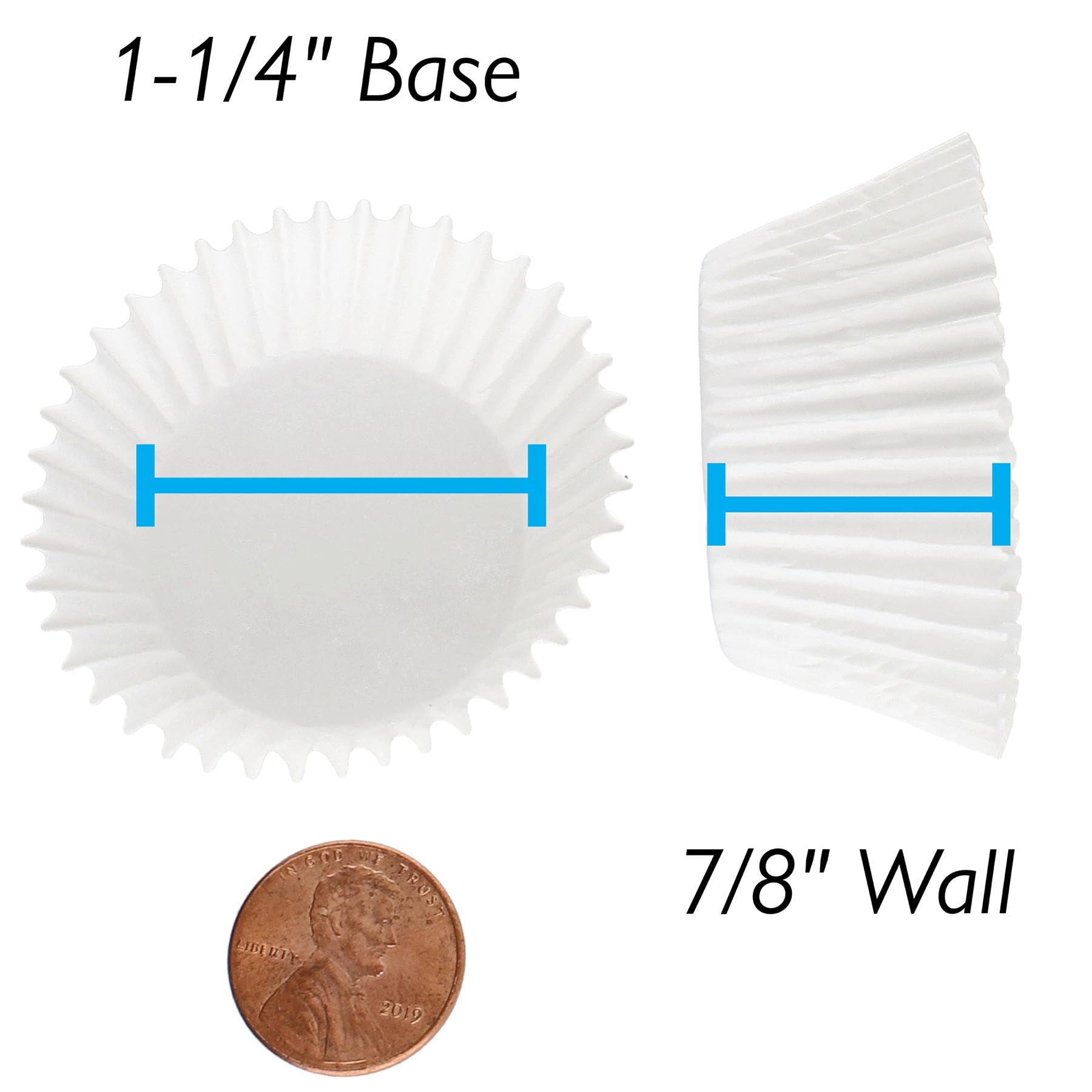 Cybrtrayd 1000-Pack No.6 White Glassine Candy Cups - Perfect for Chocolate, Candy, Baking & Party Favors