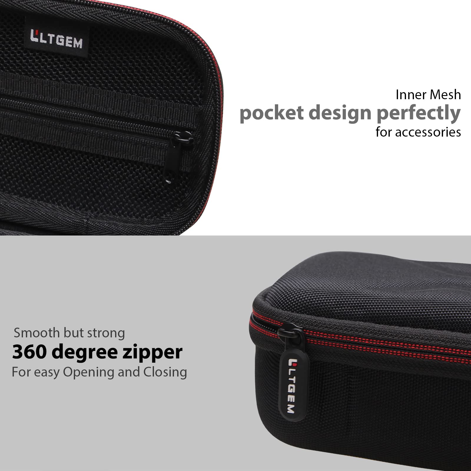 LTGEM Protective Case for JBL Go 3 Portable Bluetooth Speaker - Shockproof Cover with Carabiner Clip - Perfect for Travel, Hiking, Beach & Outdoor Adventures (Black)