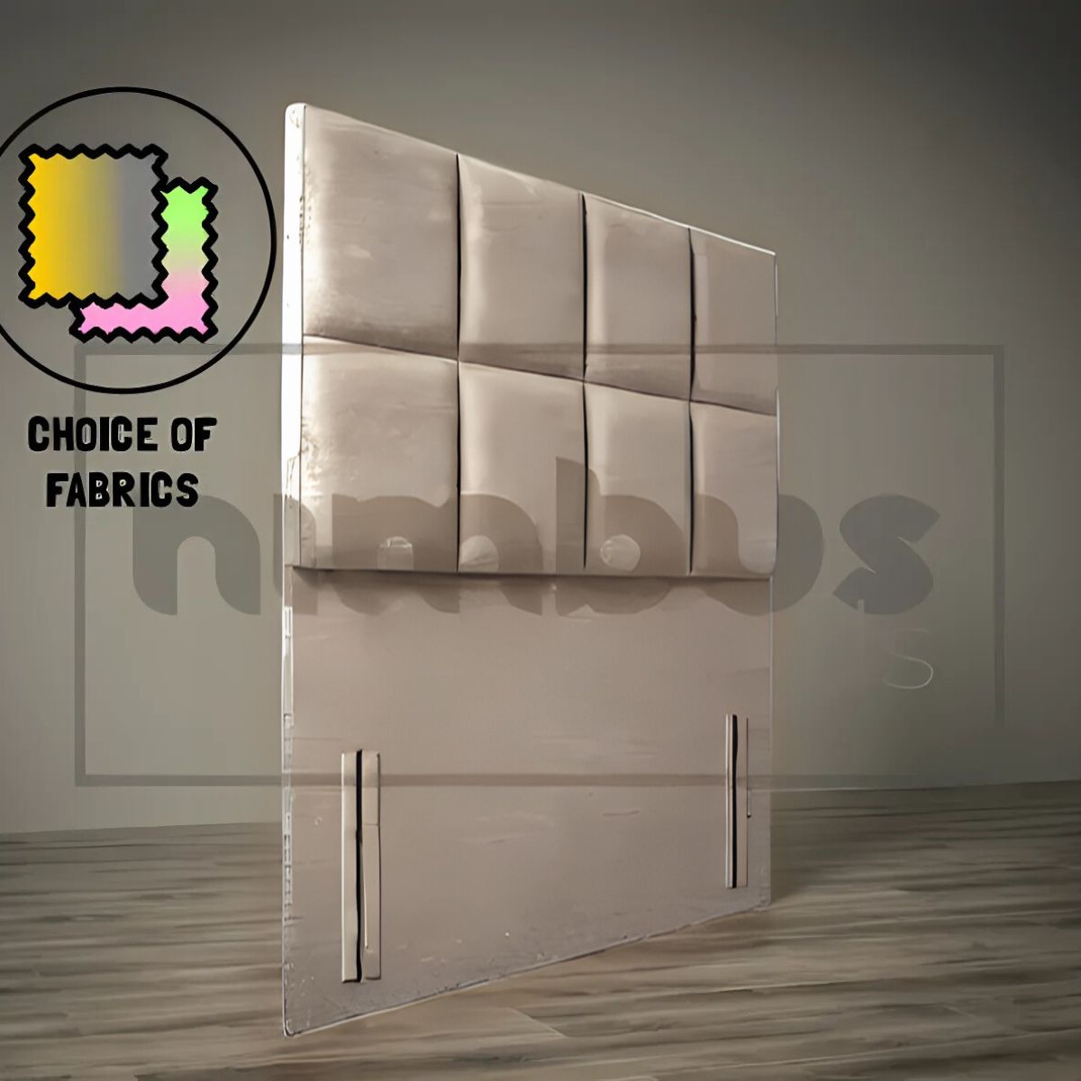 8 Square Floor Standing Headboard - Modern Upholstered Bed Frame Headboard for Bedroom Decor - Perfect for Master Bedroom, Guest Room & Apartment